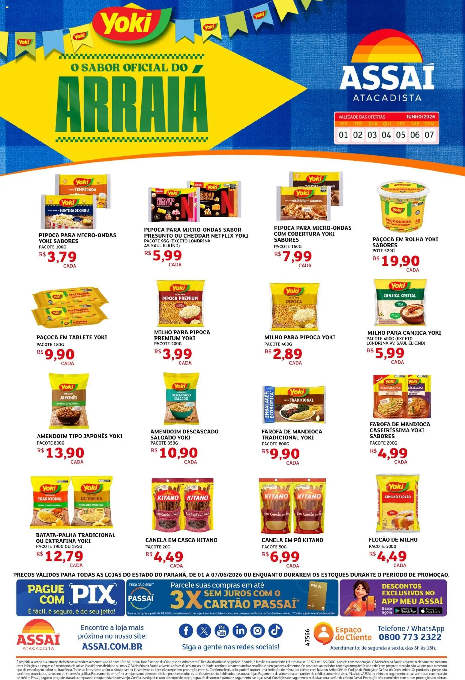 Assaí Atacadista Folheto - válido de 01.06.2026 | Página: 1 | Produtos: Amendoim, Manteiga, Base, Paçoca
