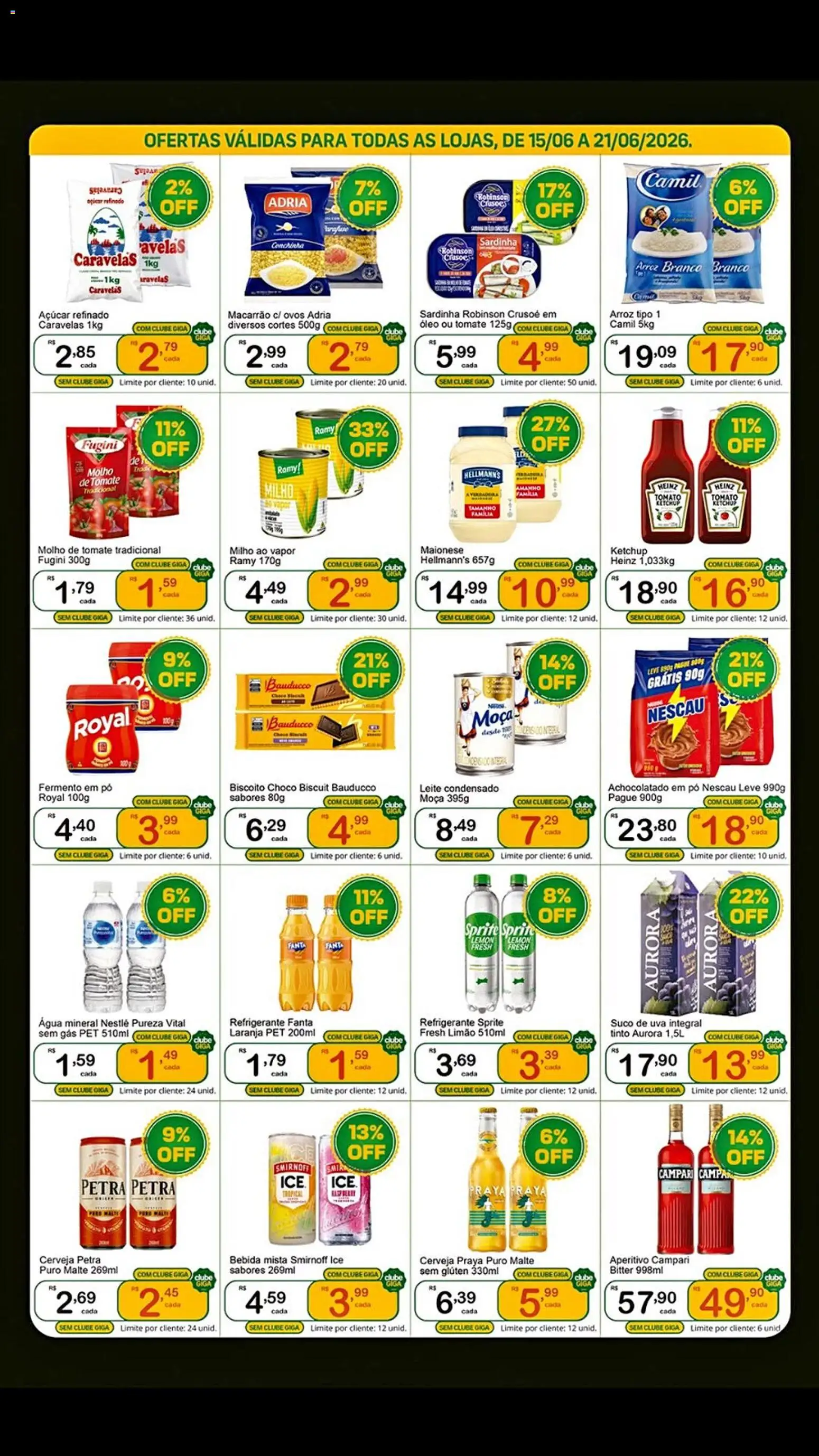 GIGA Atacado Folheto - válido de 15.06.2026 | Página: 3 | Produtos: Leite, Maionese, Sardinha, Leite condensado