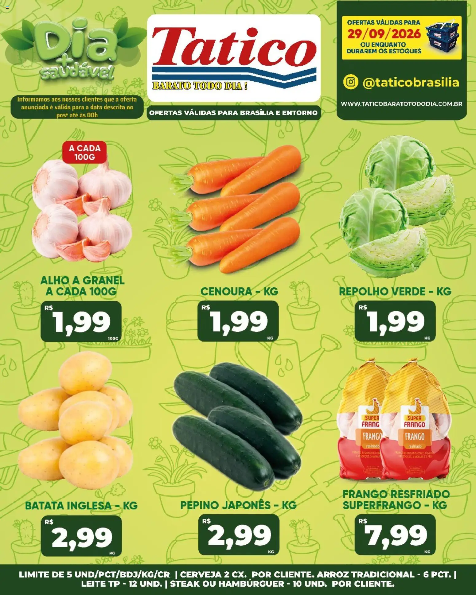 Tatico Folheto - válido de 29/09/2026 | Página: 18 | Produtos: Steak, Repolho, Cenoura, Frango