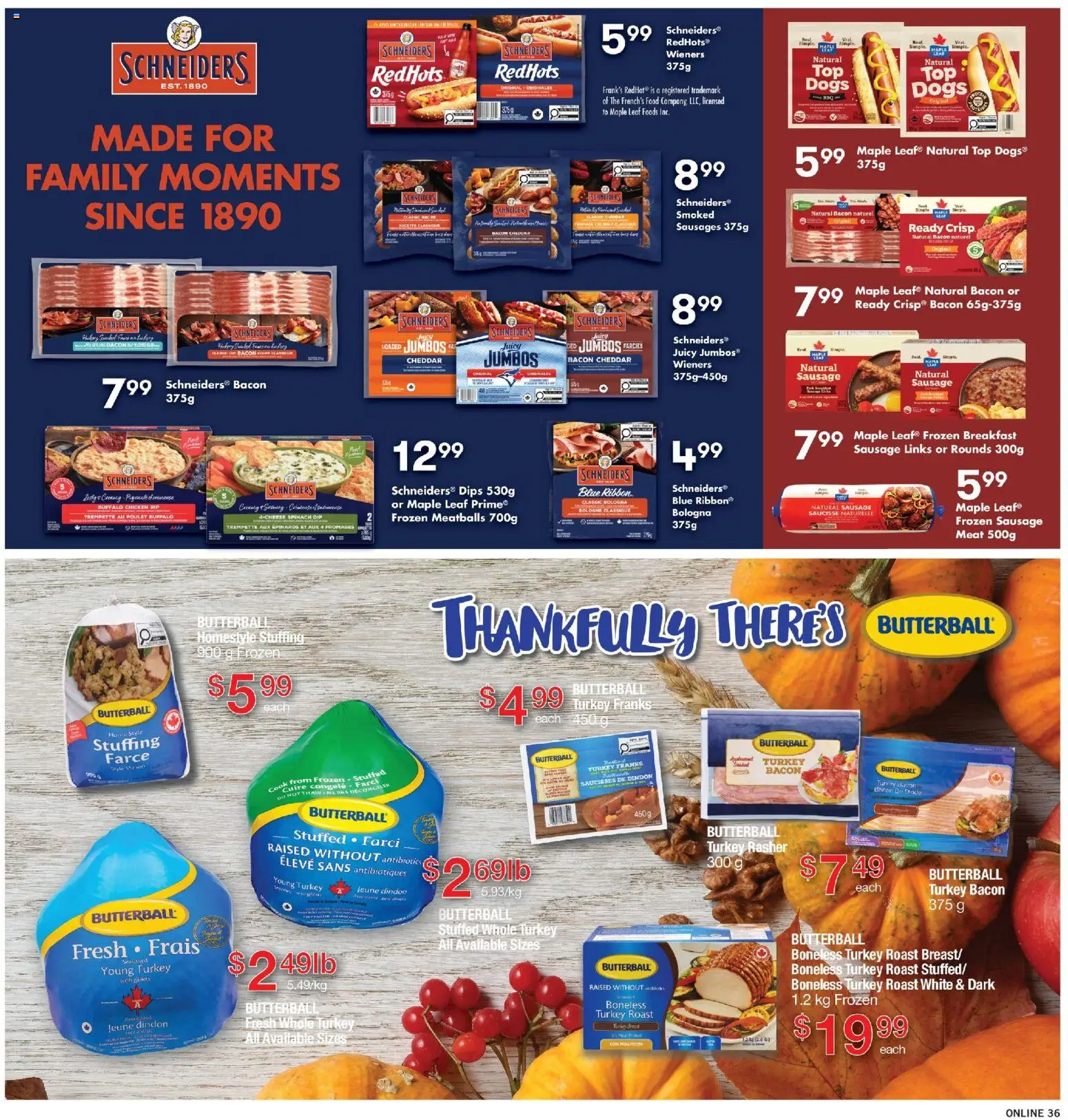 Fortinos flyer valid from Oct 1, 2026 | Page: 35 | Products: Sausages, Meat, Cheddar, Food