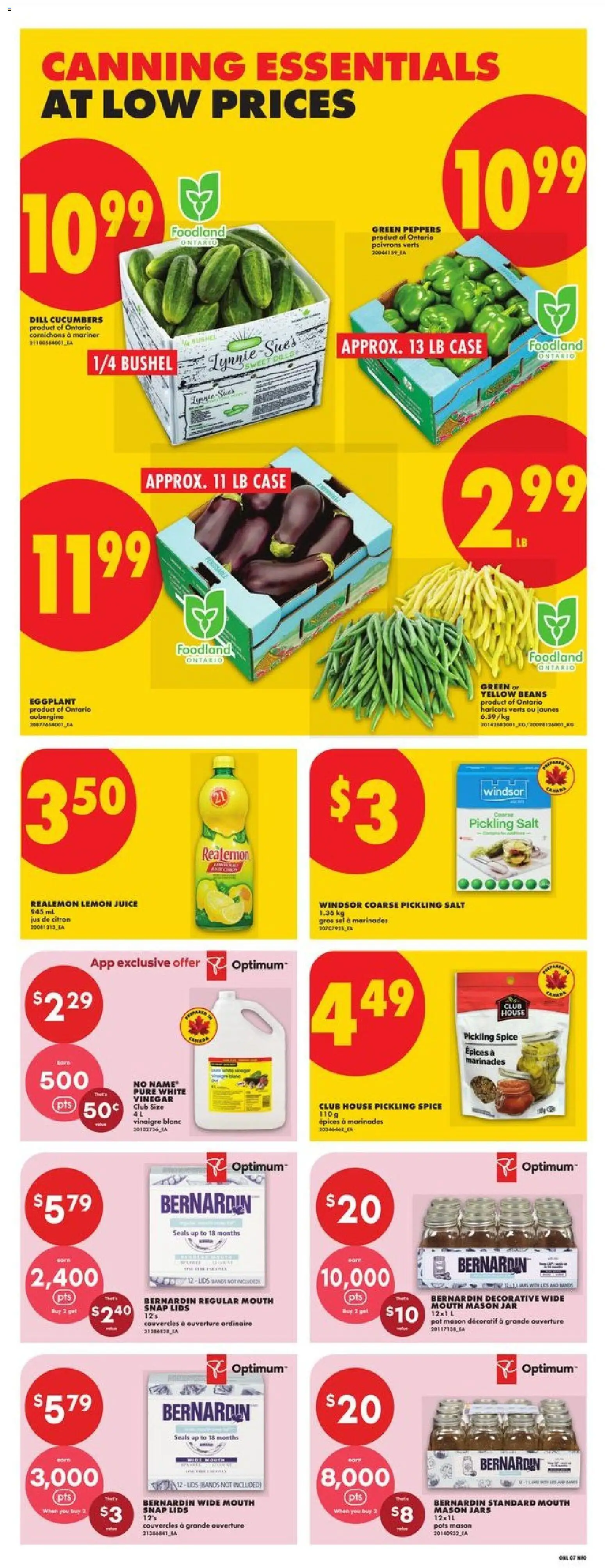 No Frills flyer valid from Aug 13, 2026 | Page: 13 | Products: Eggplant, Cucumbers, Vinegar, Lemon juice