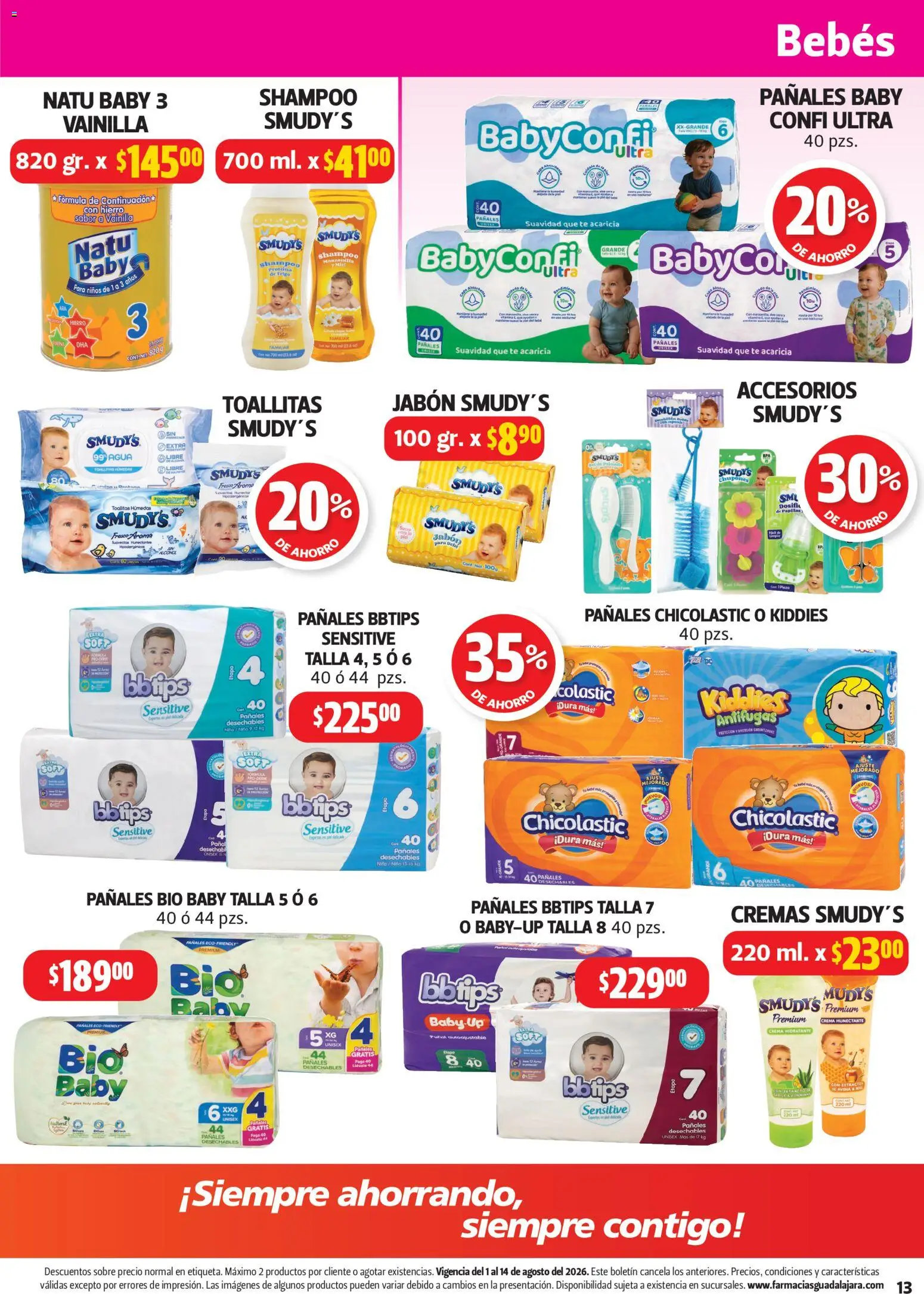 Nuevas ofertas de Farmacia Guadalajara válidas en toda la República Mexicana desde el 01/08/2026. ¡Encuentra las mejores ofertas en Farmacia Guadalajara catálogo! | Página: 13 | Productos: Crema, Toallitas húmedas, Té, Sobre