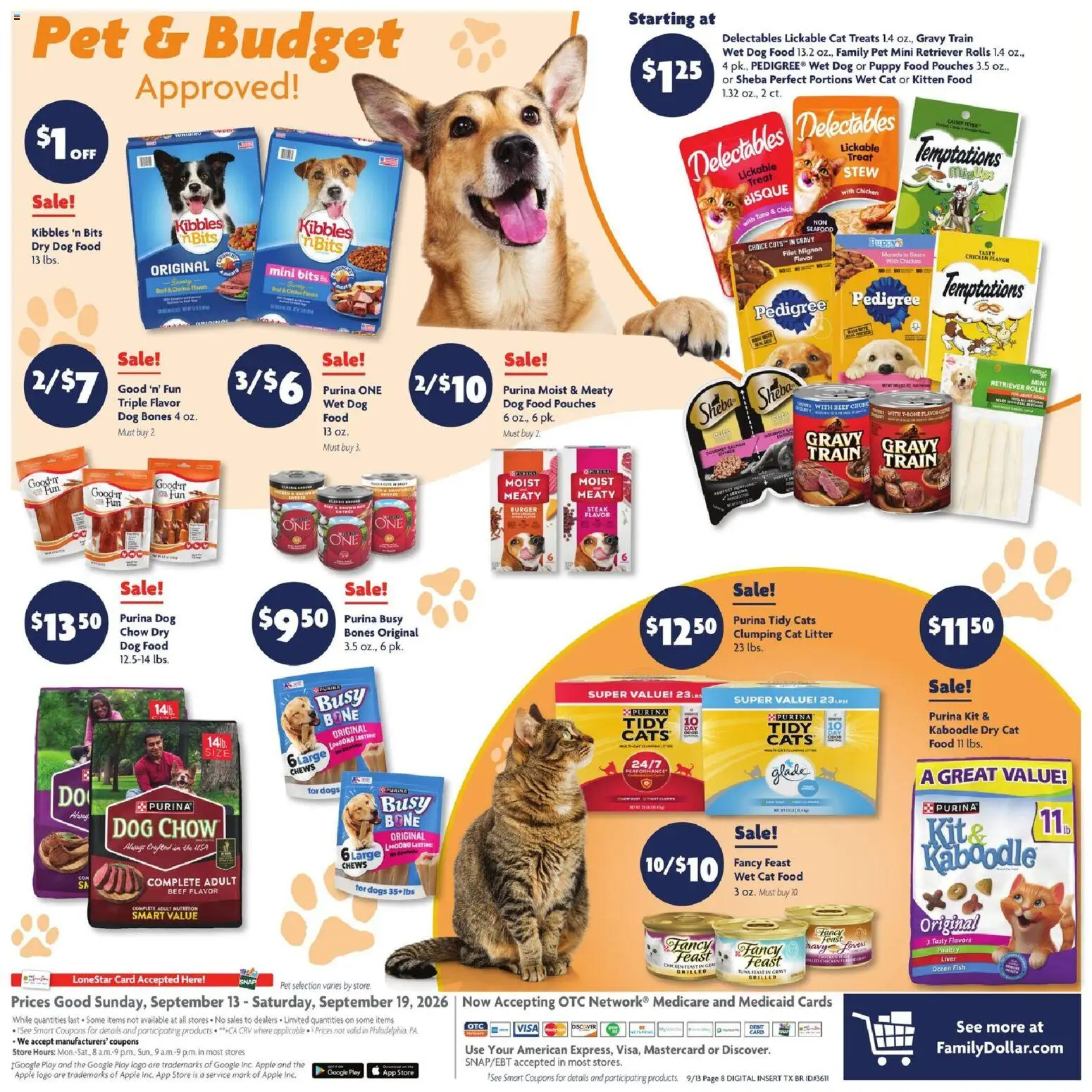 Family Dollar Current Ad - TX - valid from 09/13/2026 | Page: 13 | Products: Dog Food, Sauce, Seafood, Steak