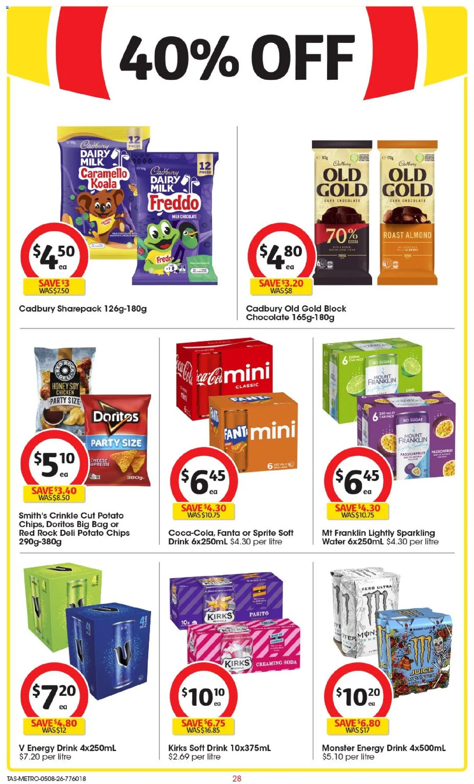 Coles catalogue - valid from 05/08/2026 | Page: 28 | Products: Dairy, Chocolate, Honey, Chips