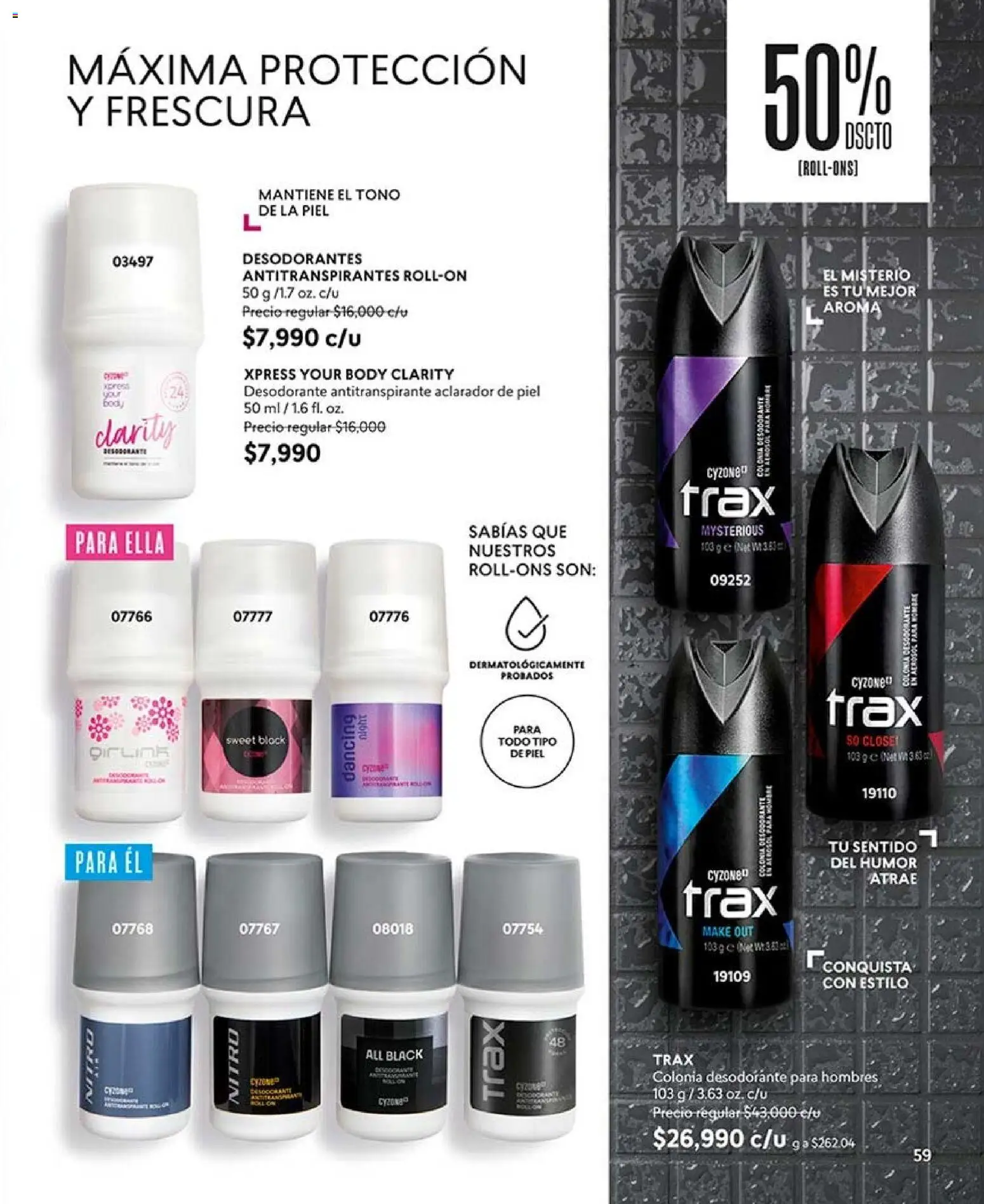 CyZone revista - valida desde el 07/09/2026 | Página: 59 | Productos: Body, Desodorante, Antitranspirante