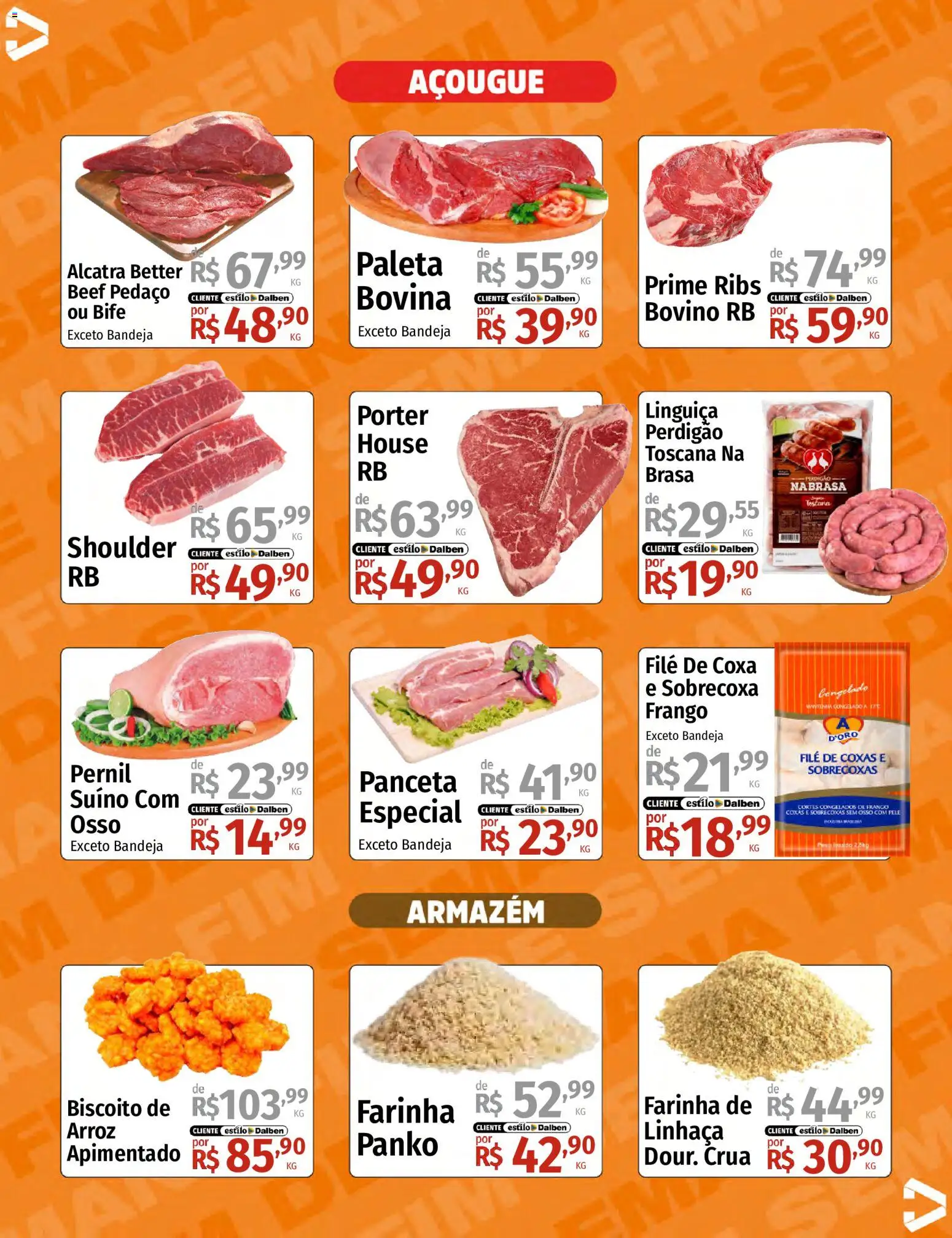 Supermercado Dalben Folheto - válido de 22.05.2026 | Página: 4 | Produtos: Linhaça, Alcatra, Pernil, Frango