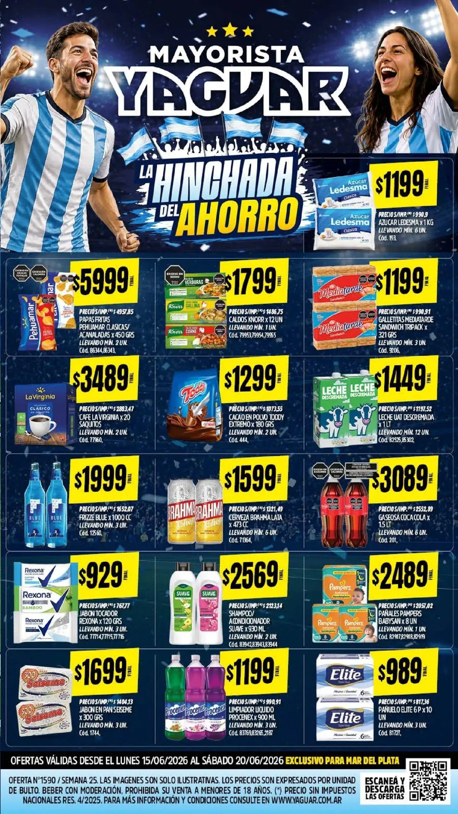 Yaguar - Oferta Semanal Mar del Plata │ válido desde el 15.06.2026 | Página: 2 | Productos: Azucar, Acondicionador, Leche, Cacao