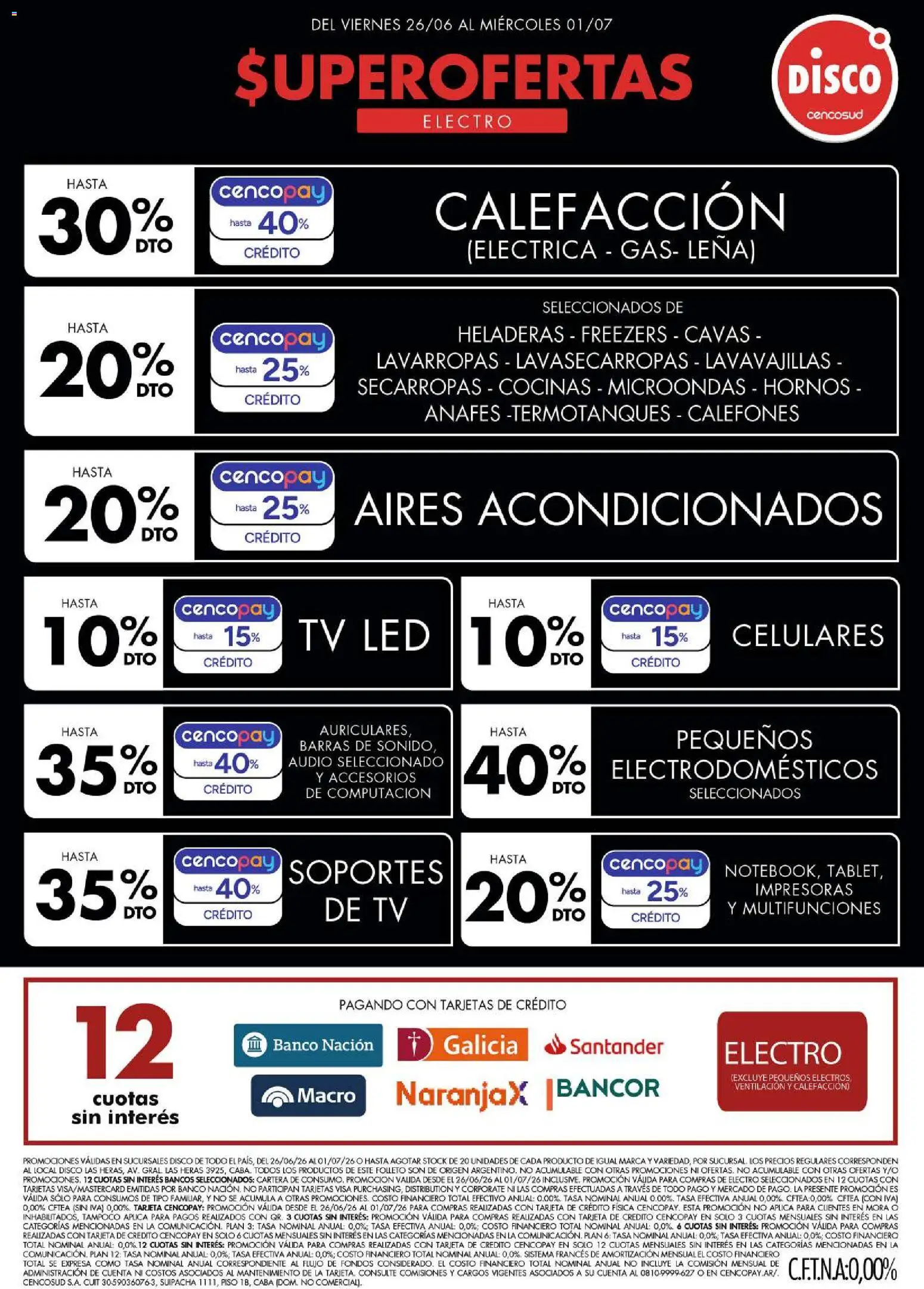 Disco - Ofertas | Electro, T. Libre y más │ válido desde el 25/06/2026 | Página: 1 | Productos: Audio, Cartera, Disco, Microondas