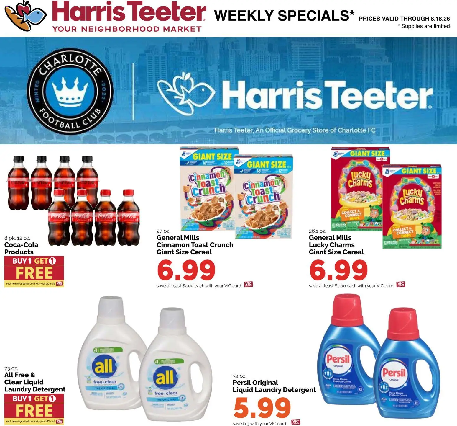 Harris Teeter Weekly Ad - valid from 08/12/2026 | Page: 13 | Products: Laundry detergent, Detergent, Cereal