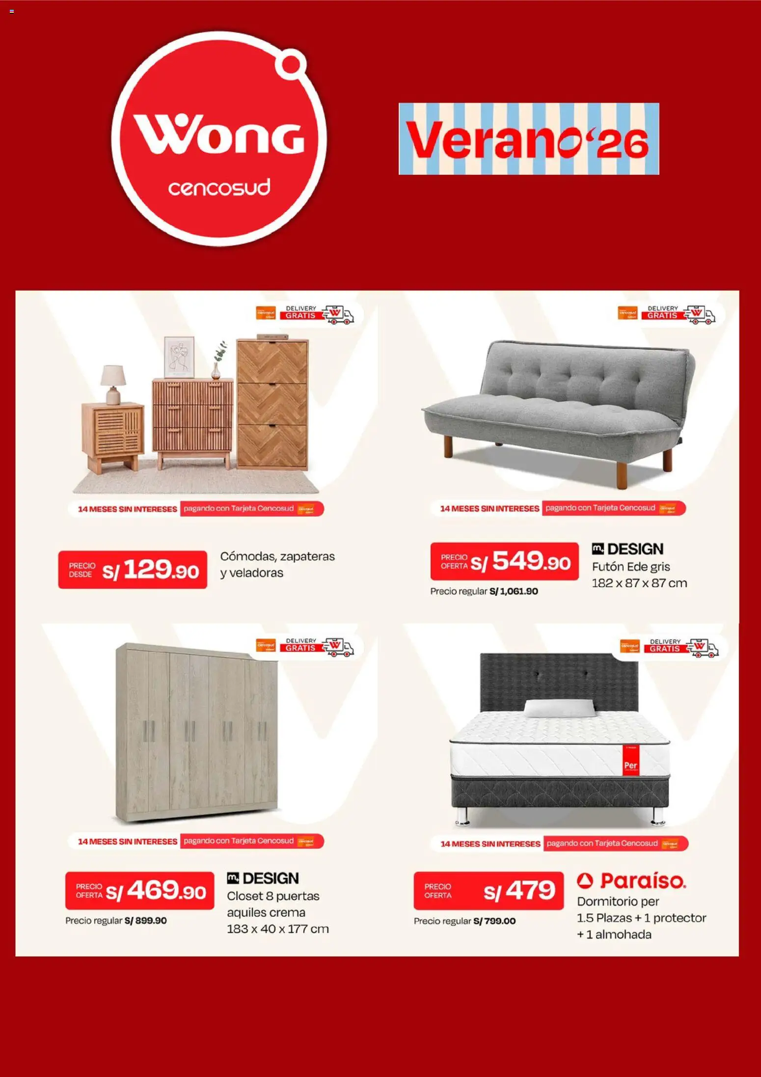 Catálogo Wong válido desde 17/07/2026 | Página: 3 | Productos: Almohada, Crema