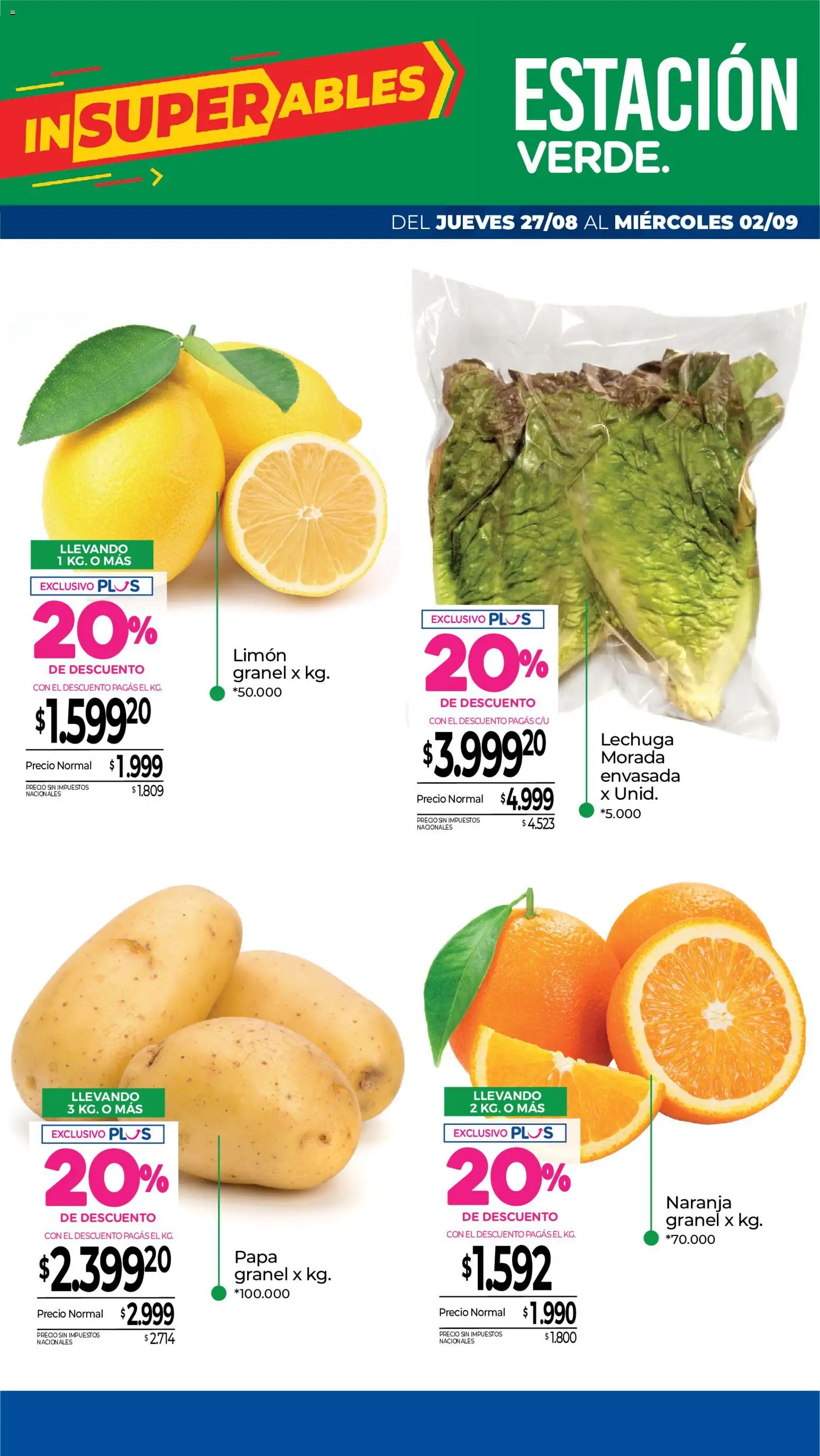 La Anonima - Frescos │ válido desde el 27/08/2026 | Página: 6 | Productos: Papa, Limón, Lechuga