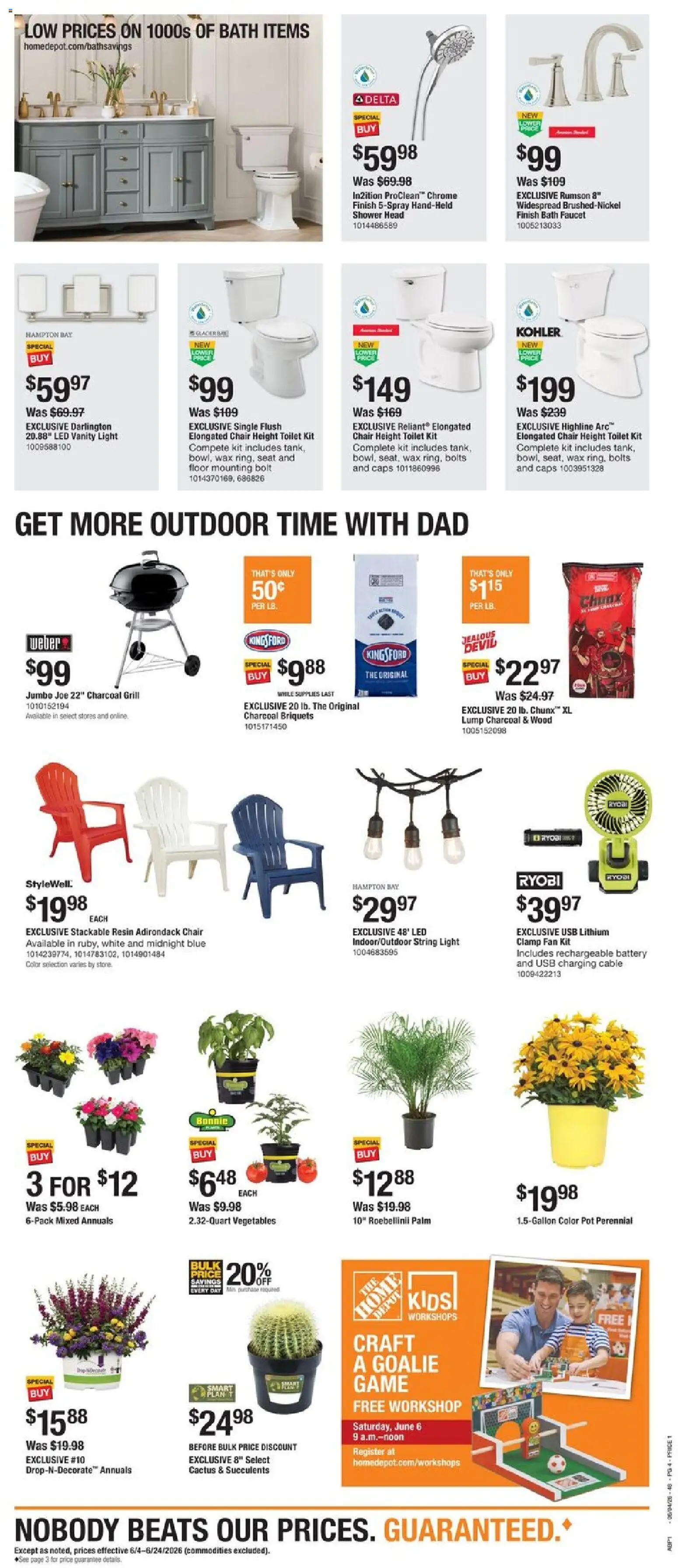 Home Depot Local Ad - valid from 04.06.2026 | Page: 4 | Products: Bolts, Shower, Shower Head, Fan