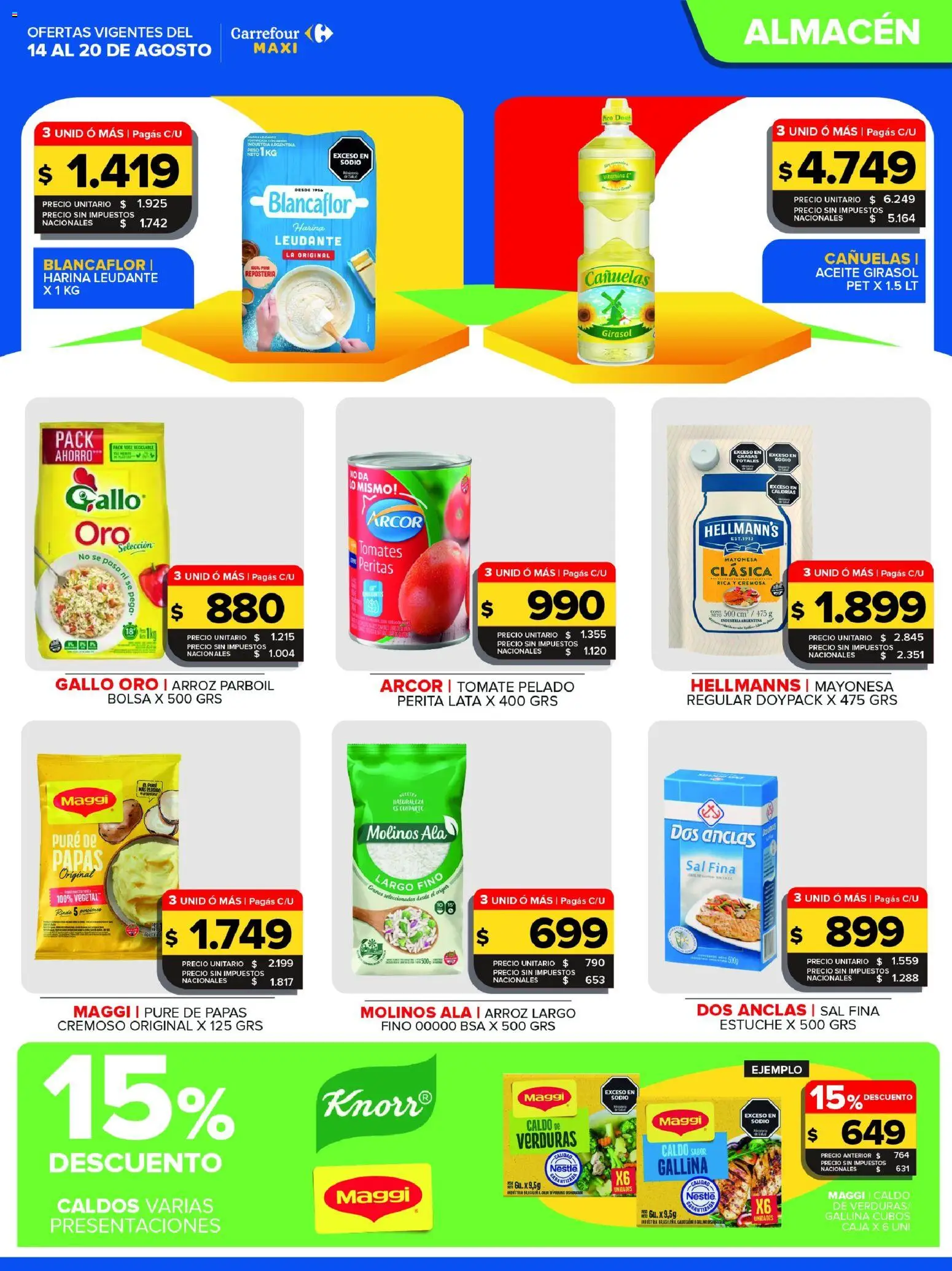 Carrefour Maxi catálogo │ válido desde el 14/08/2026 | Página: 7 | Productos: Aceite, Mayonesa, Papas, Tomate