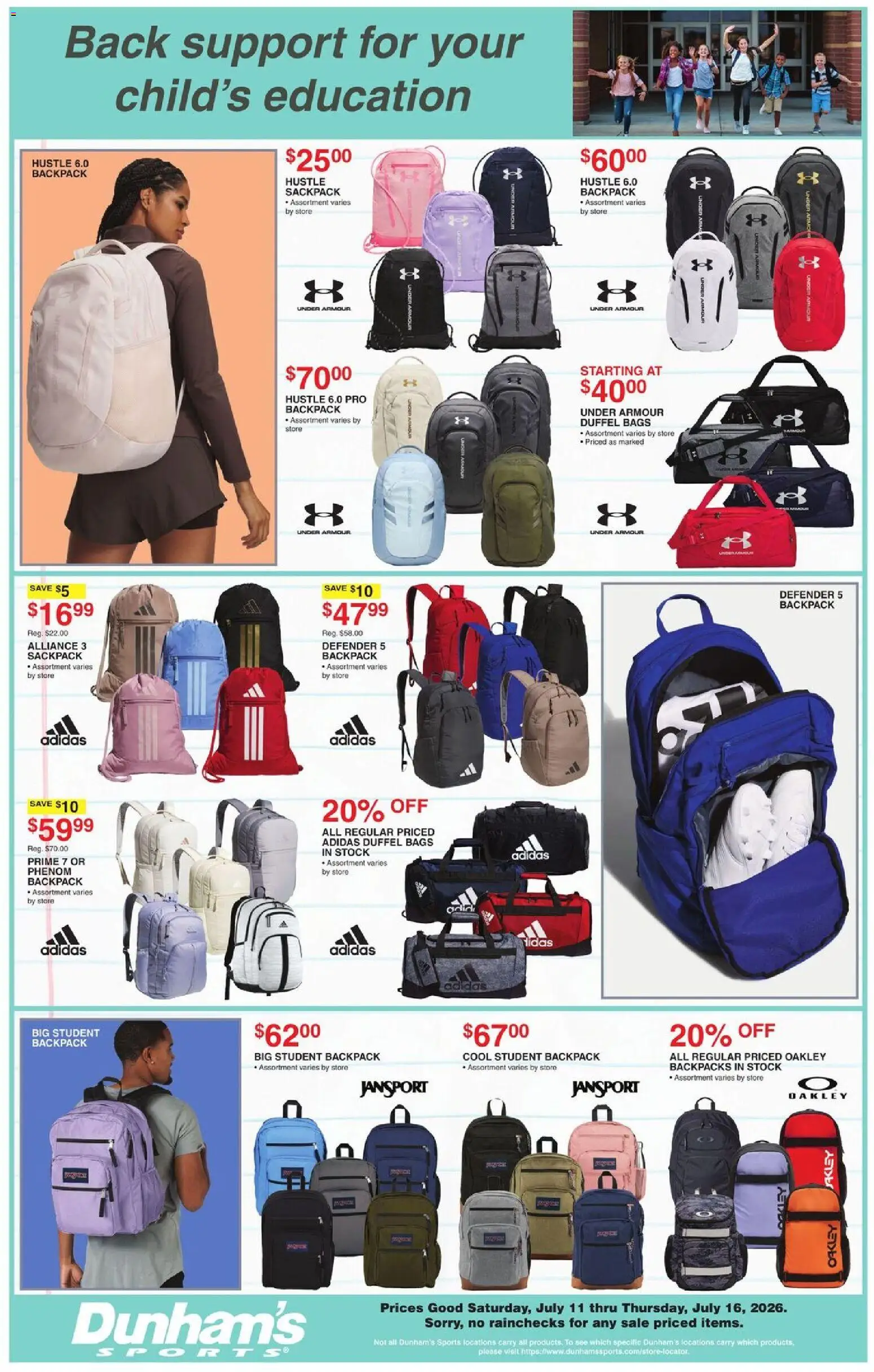 Dunham's Sports Weekly Ad - valid from 07/11/2026 | Page: 8 | Products: Backpack