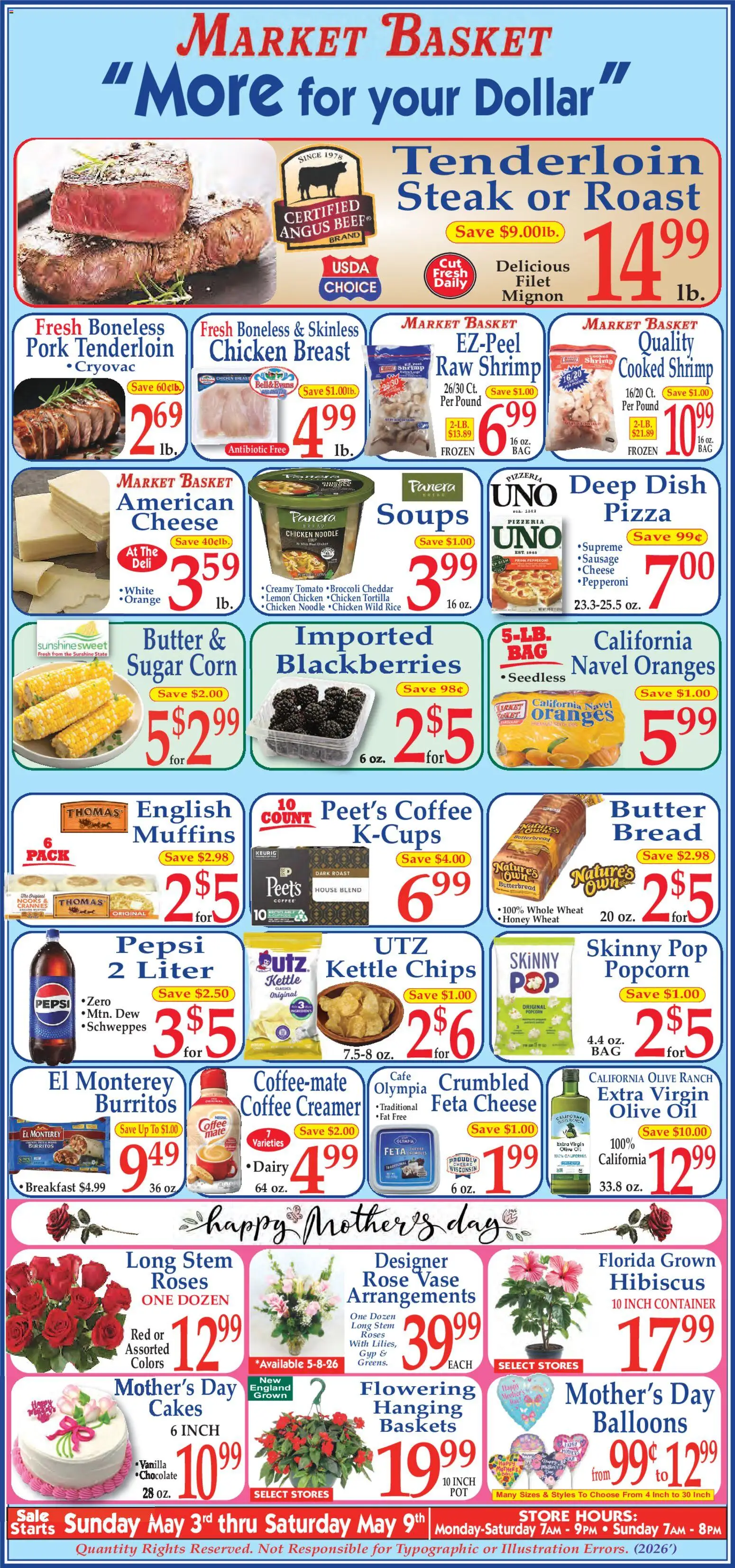 Market Basket Ad - valid from 03.05.2026 | Page: 1 | Products: Butter, Oil, Pork, Kettle