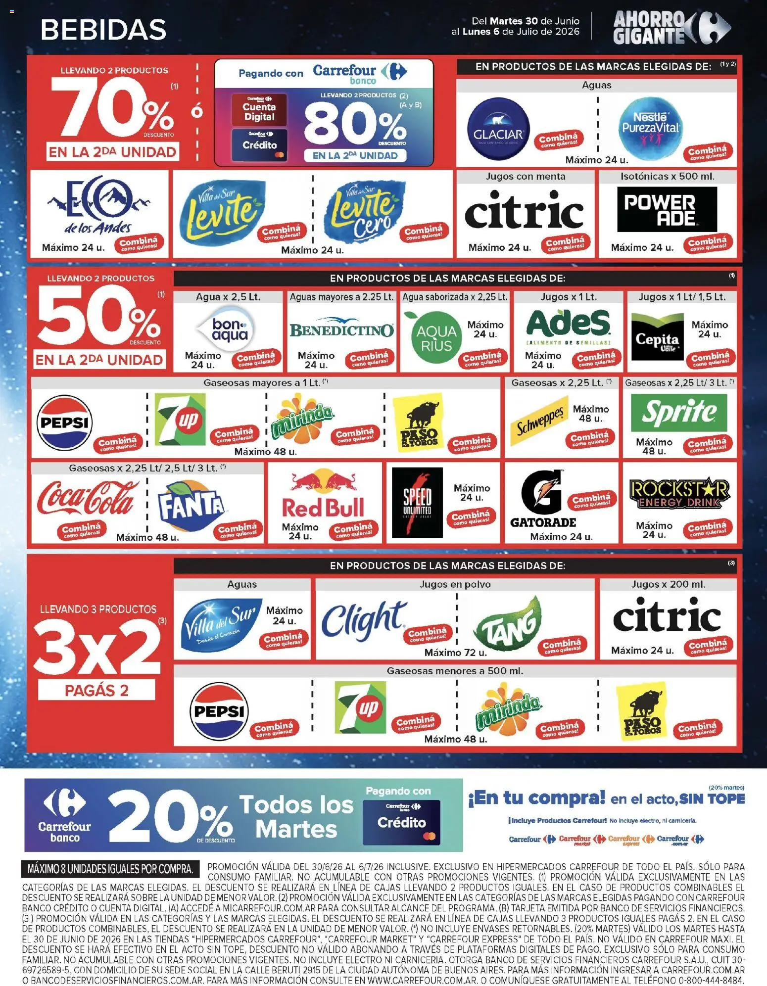Carrefour - Carrefour Hiper │ válido desde el 30/06/2026 | Página: 14 | Productos: Teléfono, Sobre, Agua, Agua saborizada