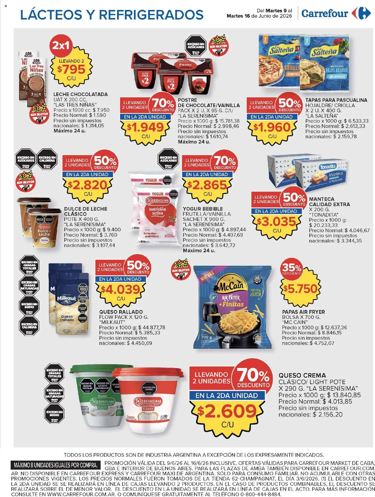 Carrefour Market catálogo │ válido desde el 09.06.2026 | Página: 10 | Productos: Teléfono, Manteca, Yogur, Crema