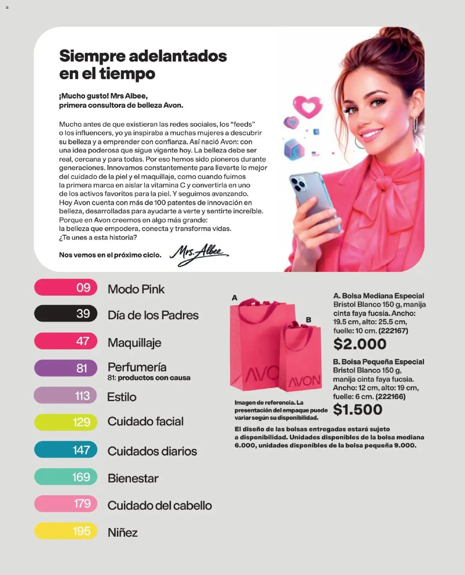Avon revista - valida desde el 01.09.2026 | Página: 7 | Productos: Bolsa, Maquillaje, Cinta