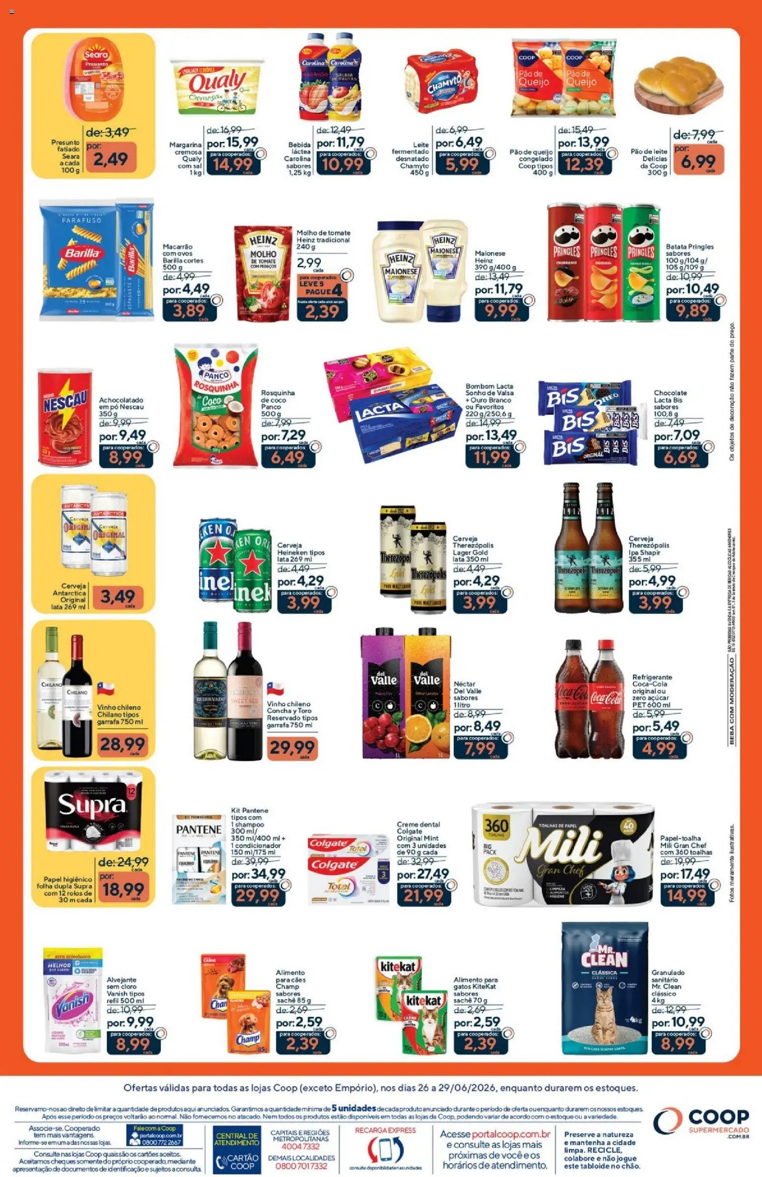 Coop Folheto - válido de 26/06/2026 | Página: 2 | Produtos: Cola, Bebida, Açúcar, Rosquinha