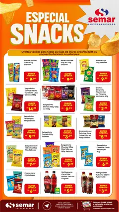 Semar Supermercado ofertas Snacks - Pré-Visualização do folheto da loja Semar Supermercado, válido de 03/09/2026