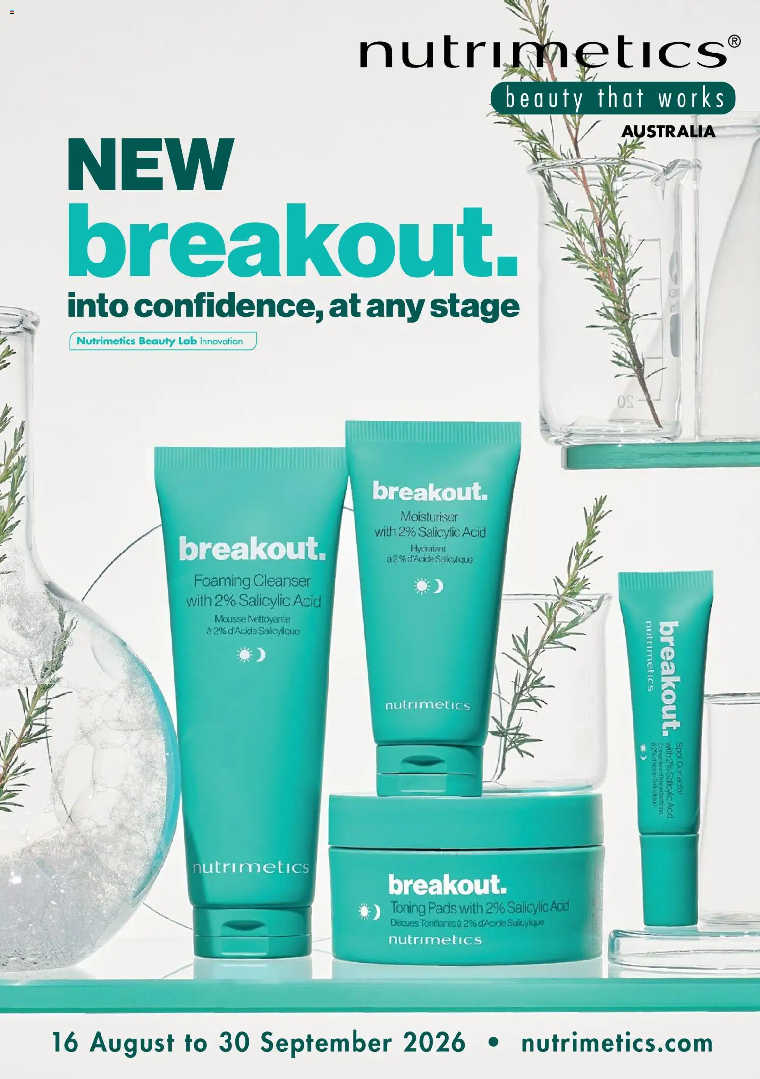 Nutrimetics catalogue - valid from 16/08/2026 | Page: 1 | Products: Moisturiser, Corrector, Mousse