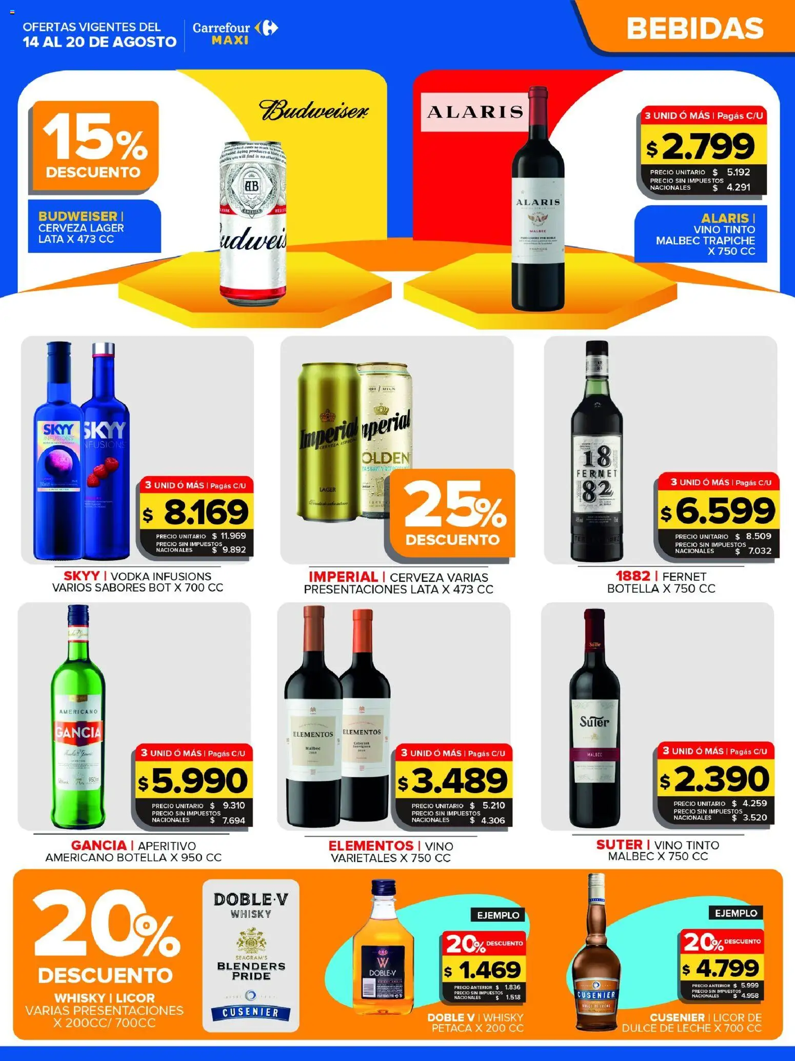 Carrefour Maxi catálogo │ válido desde el 14/08/2026 | Página: 3 | Productos: Dulce de leche, Fernet, Dulce, Cerveza