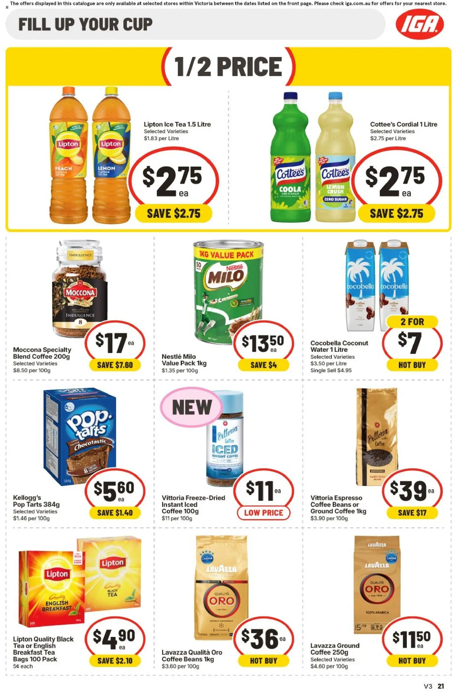 IGA catalogue - valid from 22/07/2026 | Page: 19 | Products: Coffee, Water, Lemon, Moccona