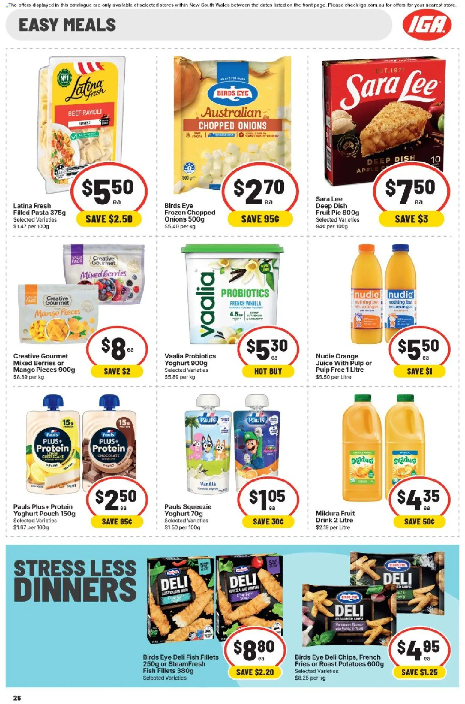 IGA catalogue - valid from 22/07/2026 | Page: 24 | Products: Chocolate, Juice, Pasta, Onions