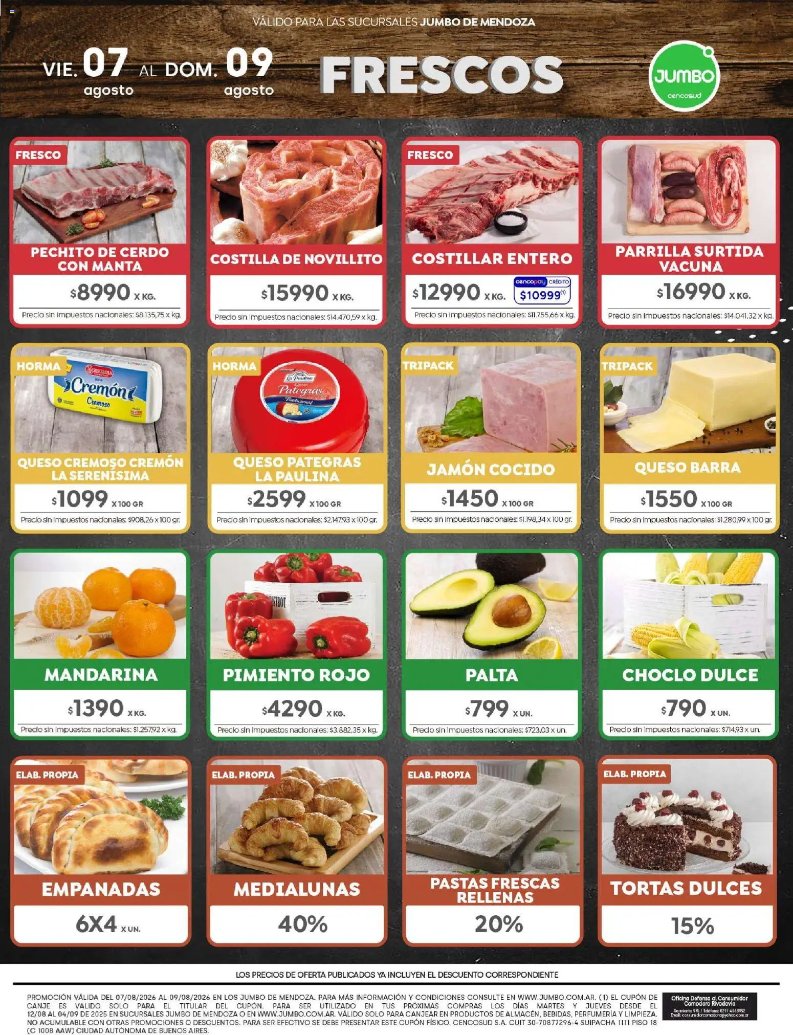 Jumbo - Ofertas Mendoza │ válido desde el 07/08/2026 | Página: 8 | Productos: Teléfono, Parrilla, Dulce, Cerdo