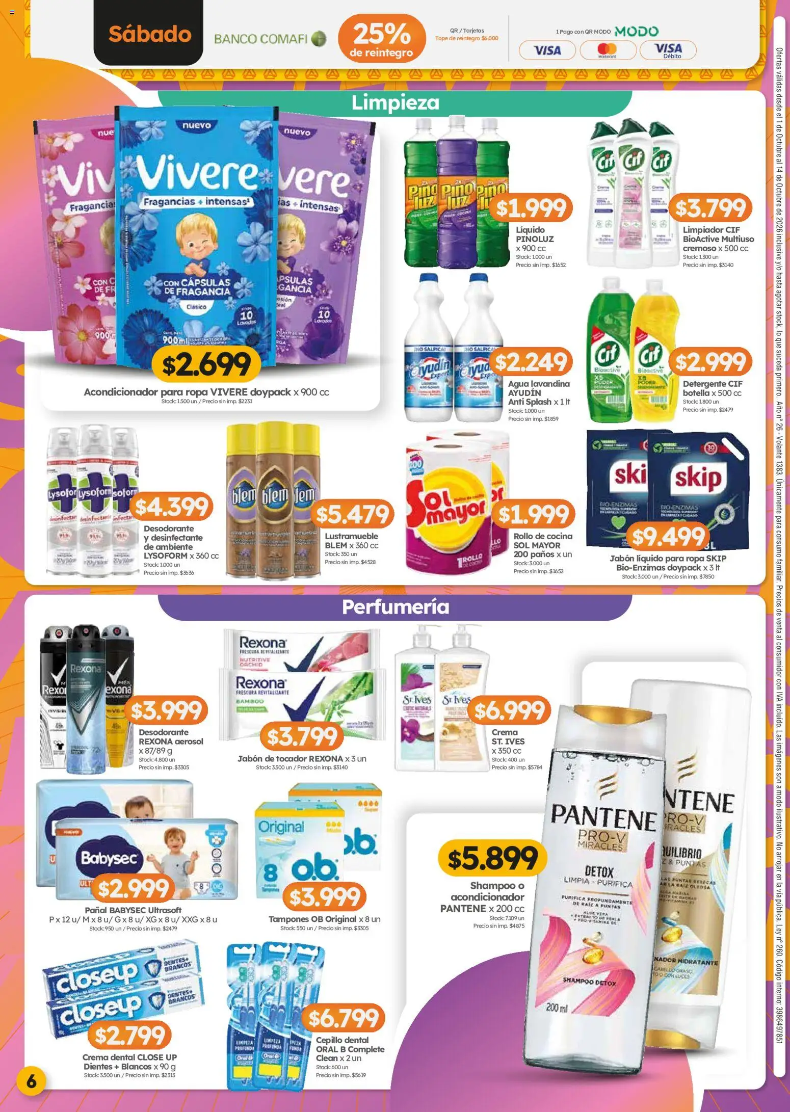Cordiez - Ofertas │ válido desde el 01/10/2026 | Página: 6 | Productos: Desinfectante, Agua, Cápsulas, Crema