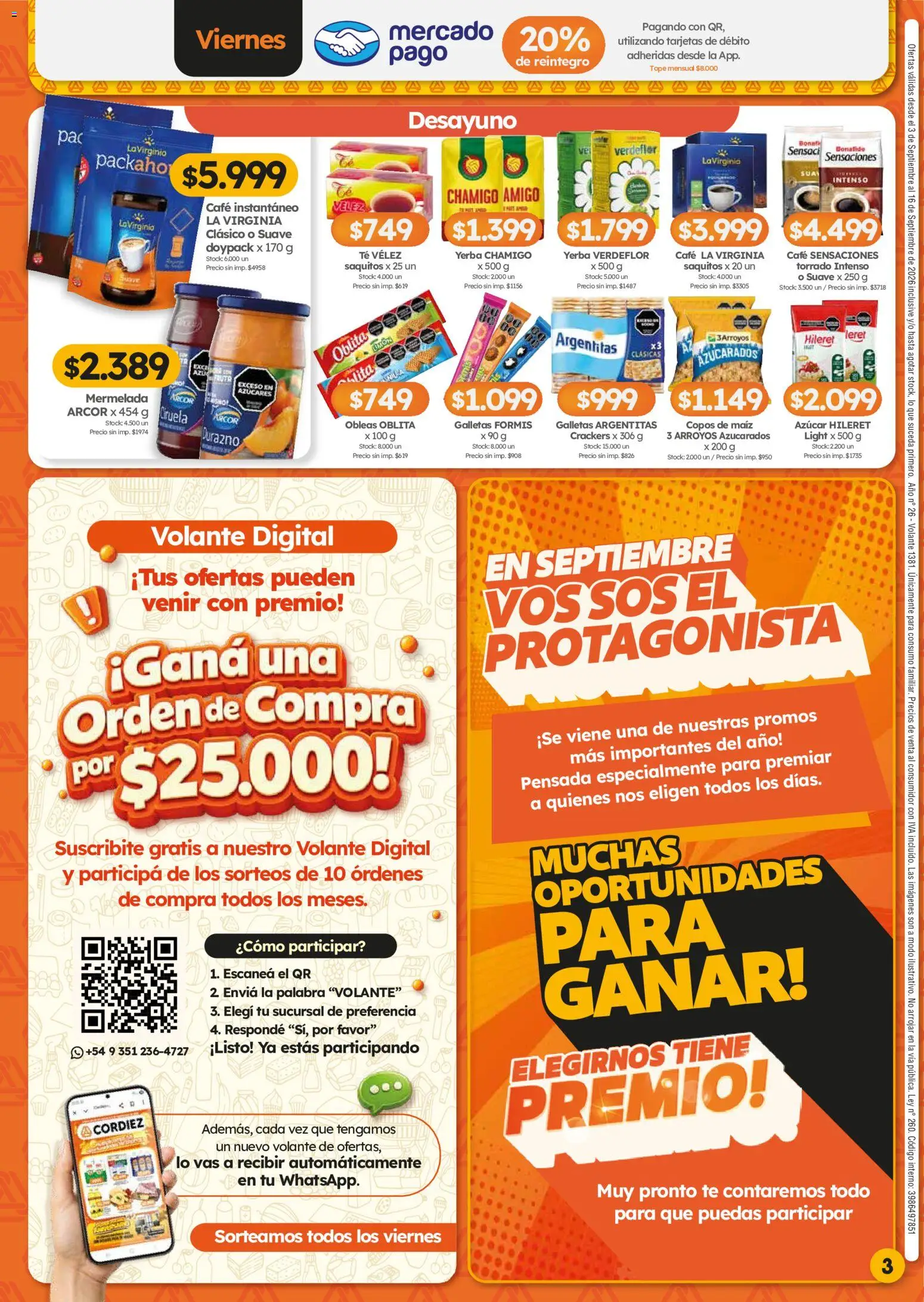 Cordiez - Ofertas │ válido desde el 03/09/2026 | Página: 3 | Productos: Copos, Café instantáneo, Té, Galletas