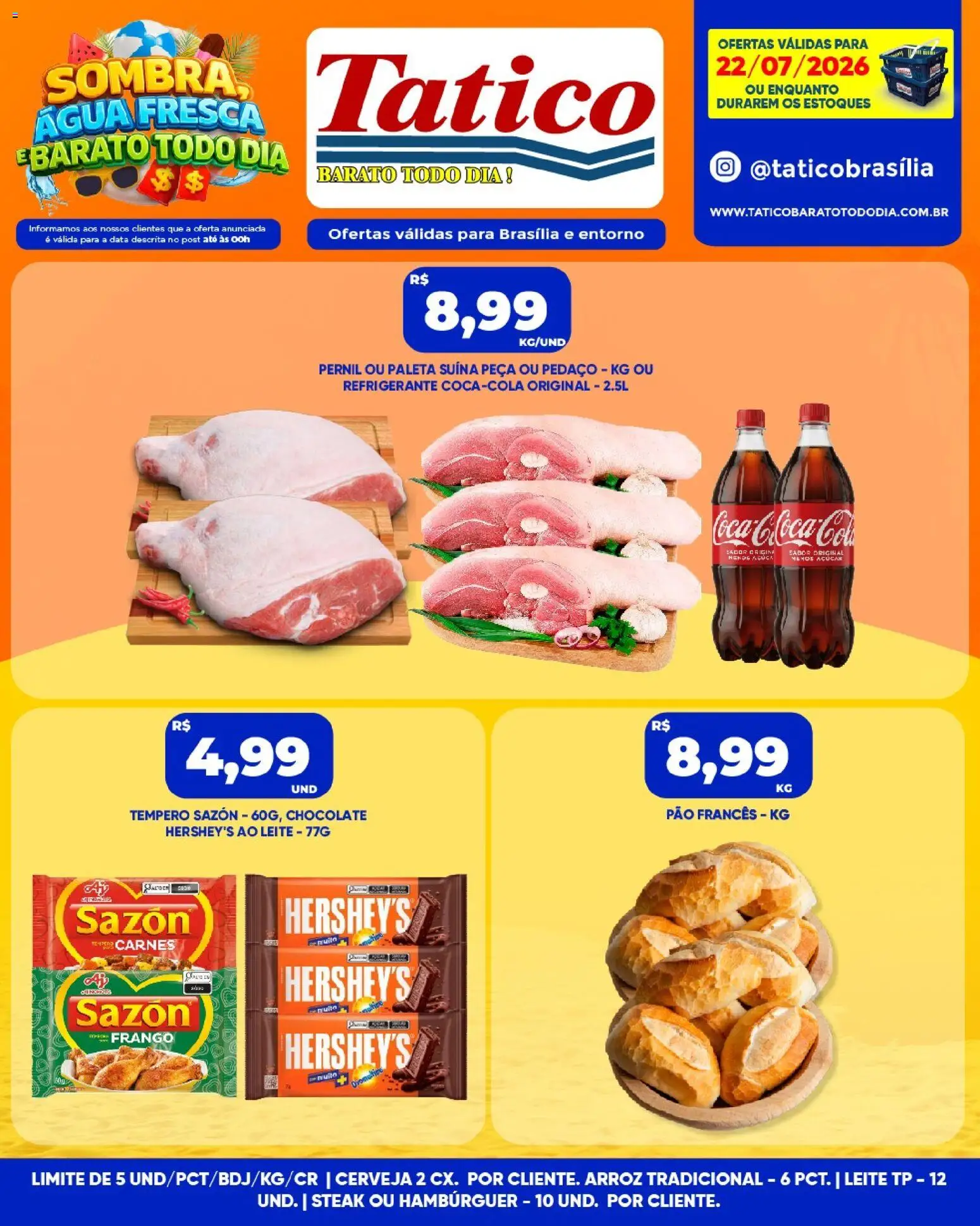 Tatico Folheto - válido de 23/07/2026 | Página: 34 | Produtos: Pão, Chocolate, Hambúrguer, Pão francês