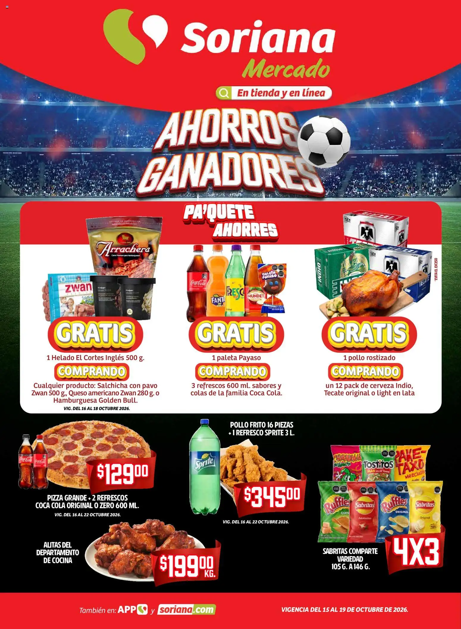 Nuevas ofertas de Soriana válidas en toda la República Mexicana desde el 15/10/2026. ¡Encuentra las mejores ofertas en Soriana folleto Ahorros Ganadores! | Página: 1