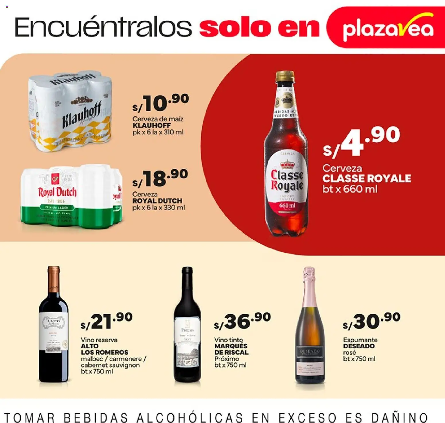 Catálogo Plaza Vea válido desde 01/09/2026 | Página: 3 | Productos: Bebidas, Vino, Cerveza, Vino tinto