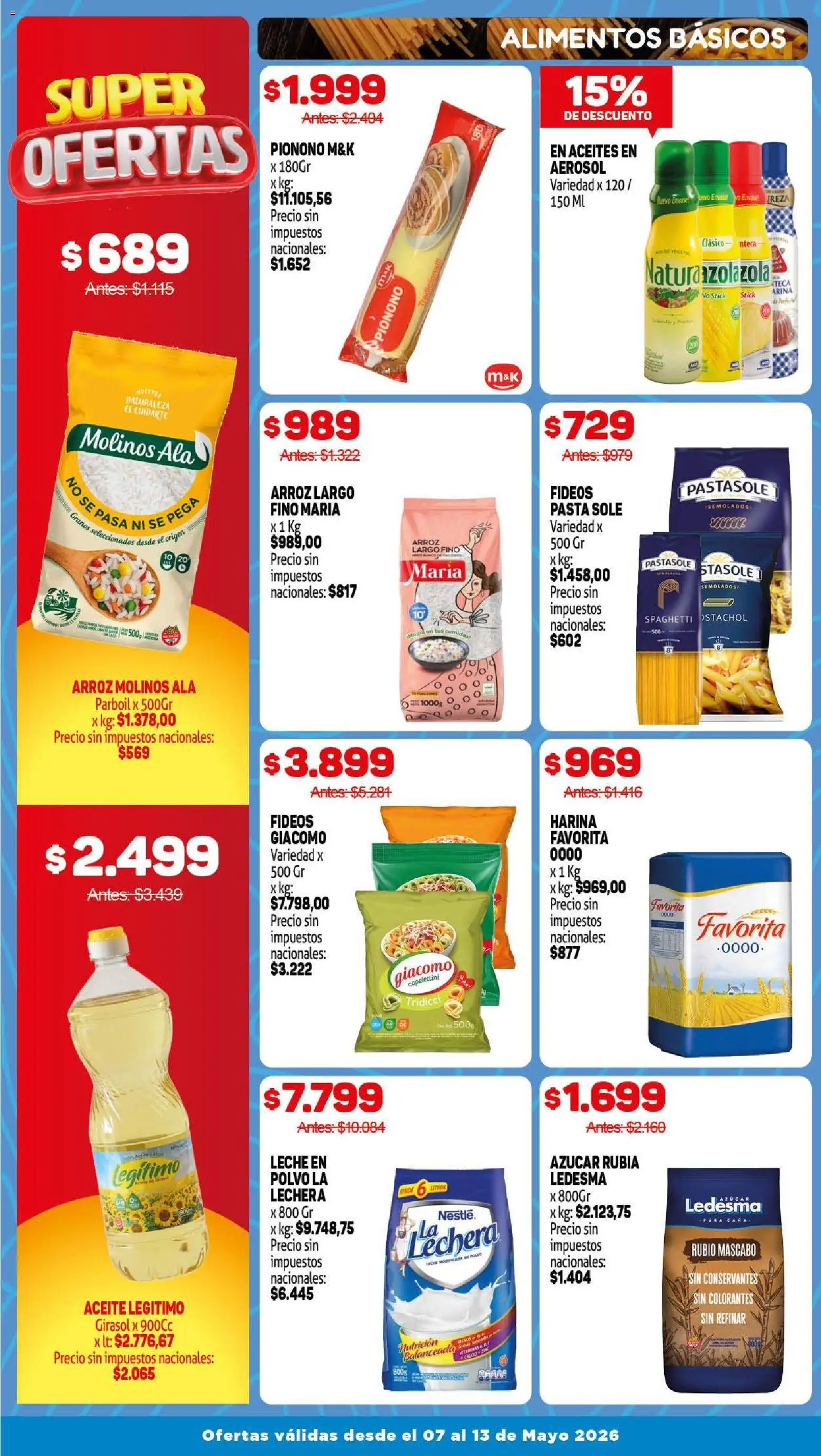 Makro ofertas │ válido desde el 07.05.2026 | Página: 5 | Productos: Harina, Leche, Fideos, Pasta