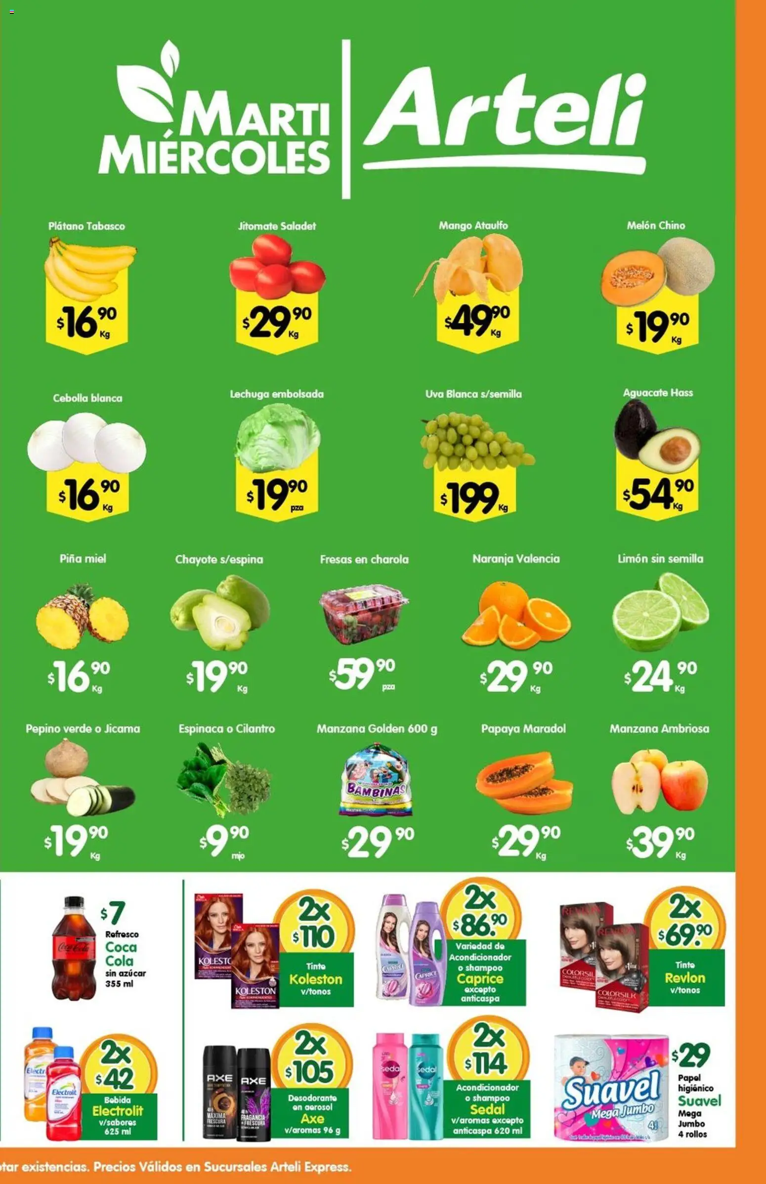 Nuevas ofertas de Arteli válidas en toda la República Mexicana desde el 19.05.2026. ¡Encuentra las mejores ofertas en Arteli folleto Express! | Página: 2 | Productos: Manzana, Lechuga, Aguacate, Espinaca