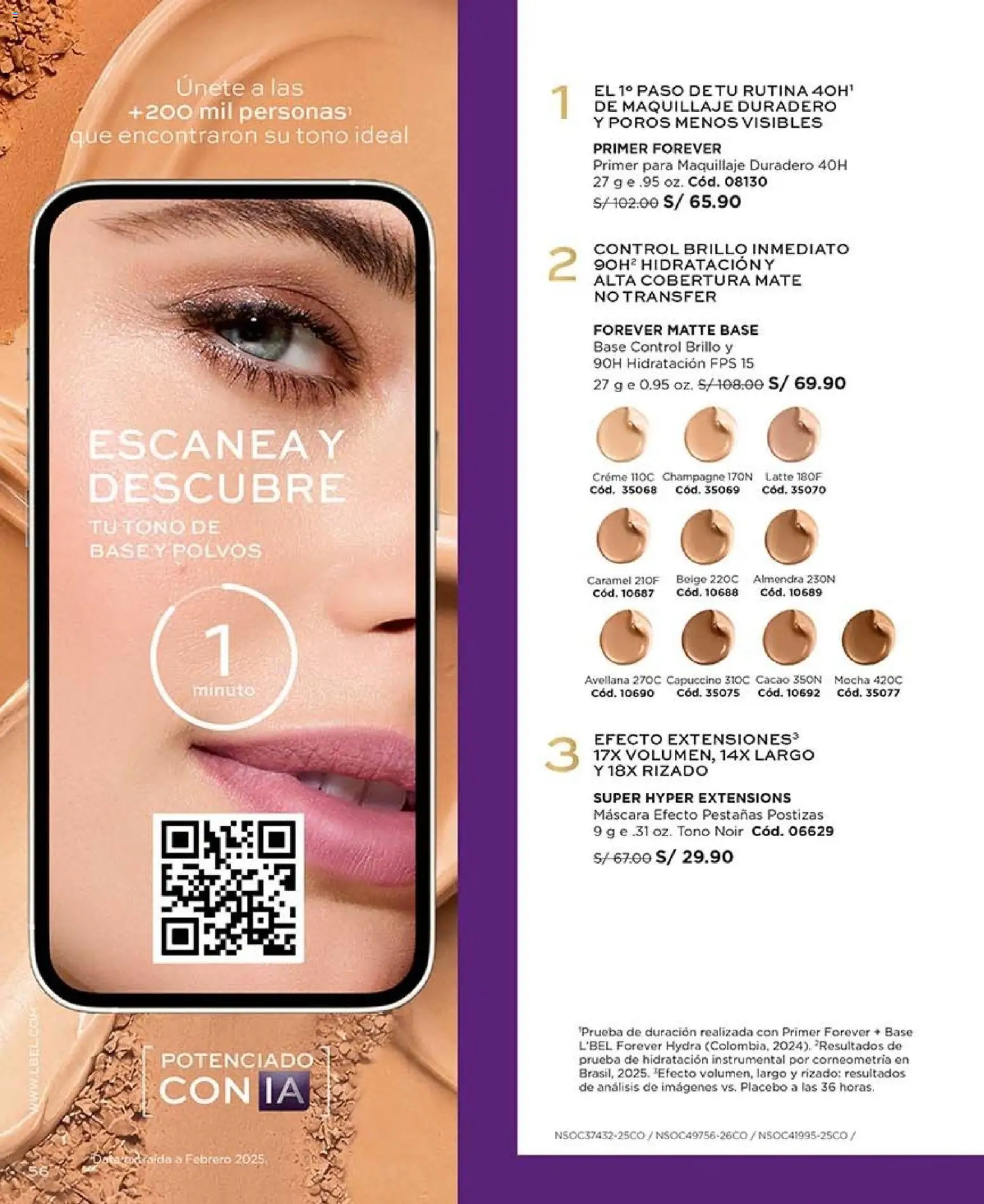 Catálogo L'Bel válido desde 03/10/2026 | Página: 56 | Productos: Máscara, Pestañas postizas, Cacao, Maquillaje