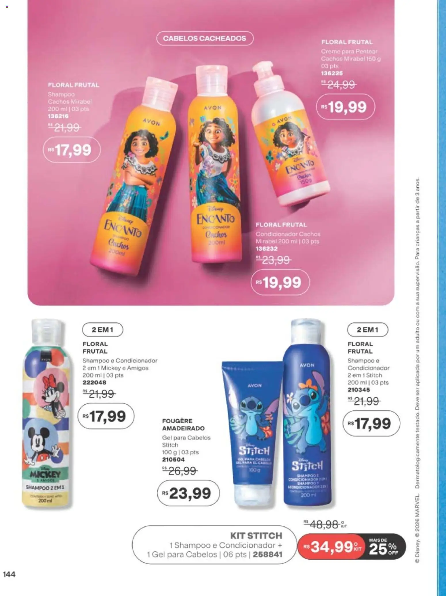 Avon Folheto - válido de 01/09/2026 | Página: 144 | Produtos: Shampoo, Condicionador, Creme, Creme para pentear