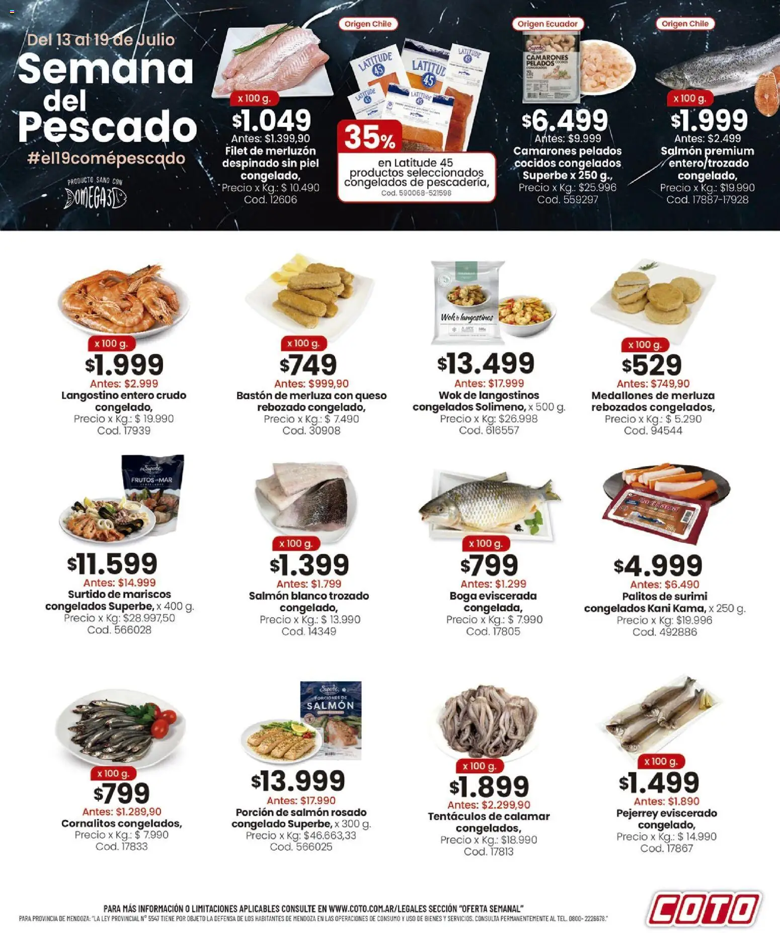 Coto - Semanadel Pescado │ válido desde el 13/07/2026 | Página: 1 | Productos: Wok, Pescado, Queso