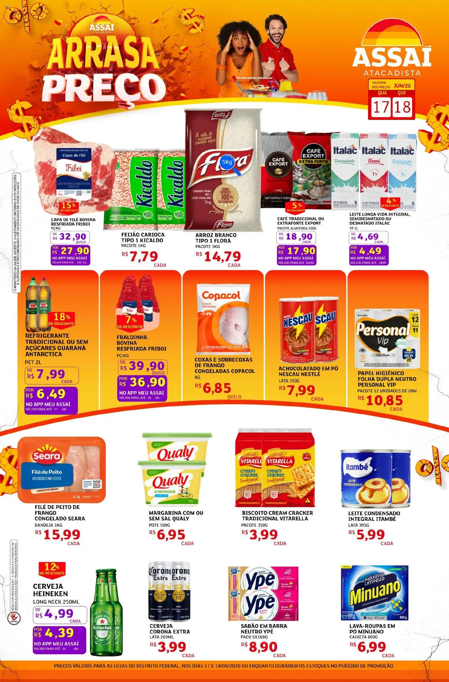 Assaí Atacadista Folheto - válido de 17.06.2026 | Página: 1 | Produtos: Nescau, Leite condensado, Margarina, Peito de frango