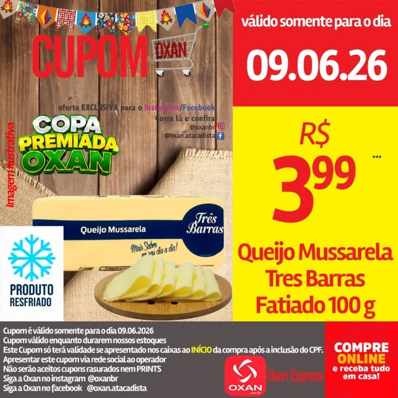 Oxan Atacadista Folheto - válido de 09.06.2026 | Página: 2 | Produtos: Queijo, Copa, Mussarela