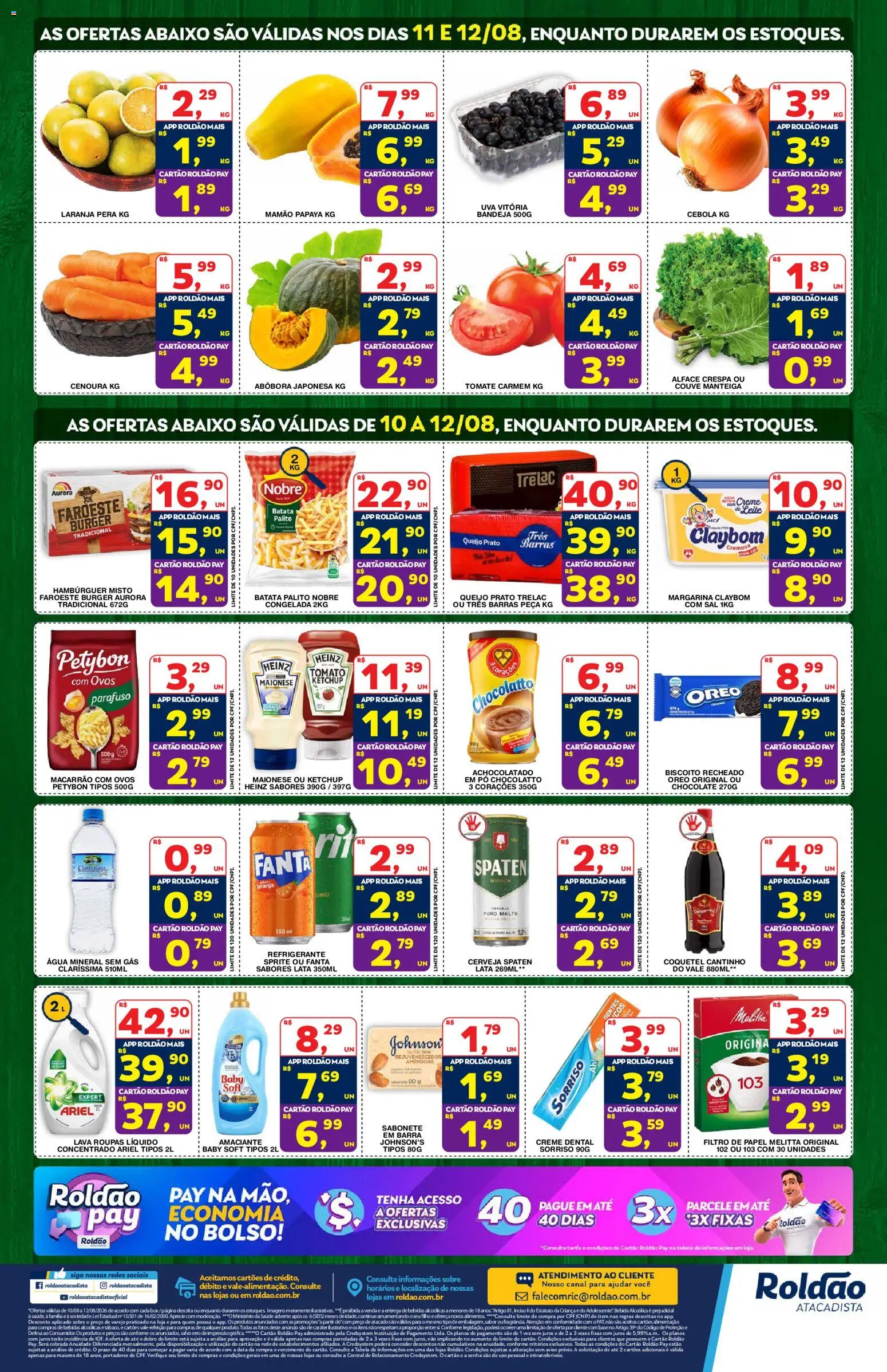 Roldão Folheto - válido de 10/08/2026 | Página: 2 | Produtos: Bebidas, Leite, Água, Bebida