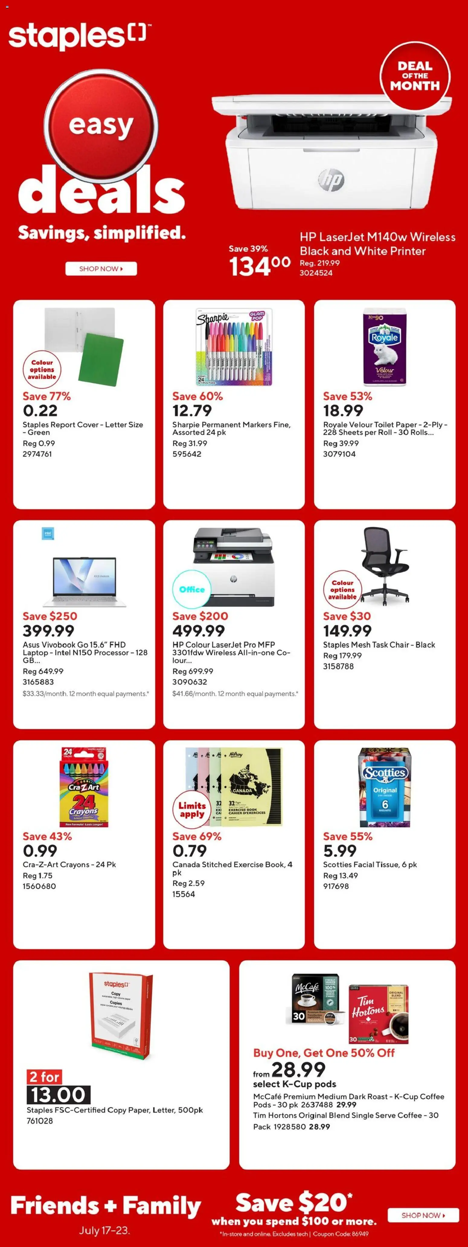 Staples flyer from Jul 17, 2026 > online preview catalogue cover