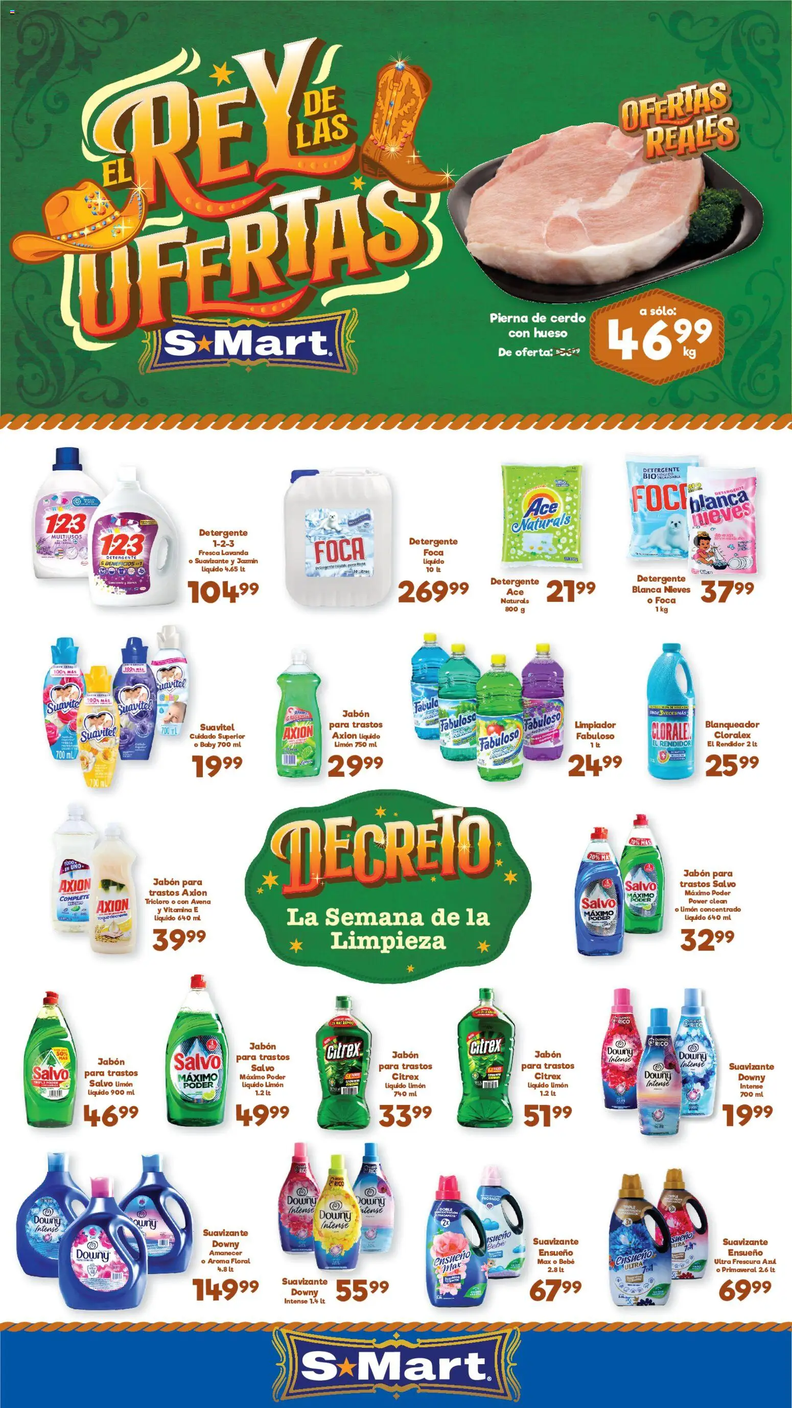 Nuevas ofertas de S-Mart válidas en toda la República Mexicana desde el 30/06/2026. ¡Encuentra las mejores ofertas en S-Mart folleto Ofertas de feria Monterrey! | Página: 1 | Productos: Cerdo, Ropa, Té, Jabón
