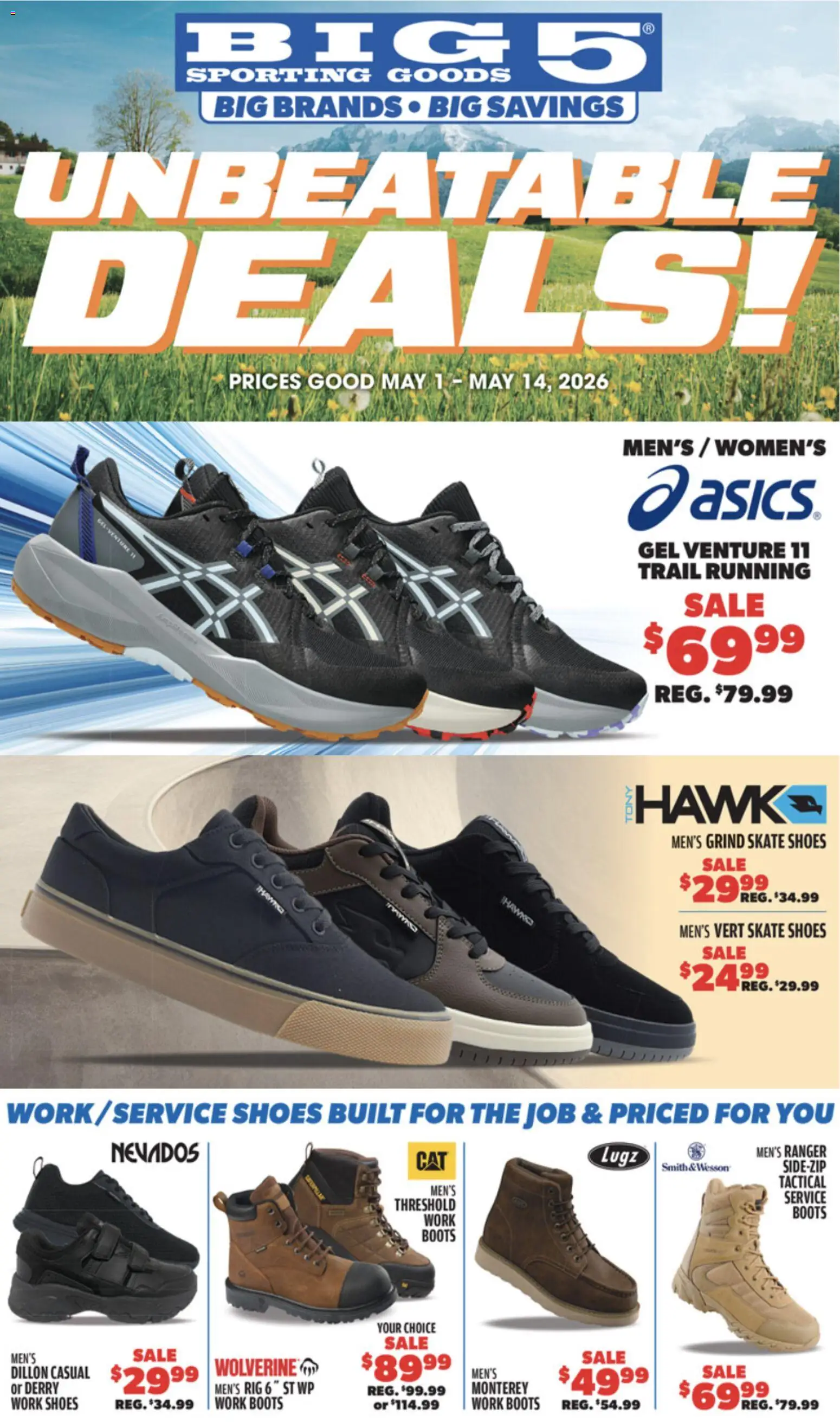 Big 5 Sporting Goods Weekly Ad - valid from 01.05.2026 | Page: 1 | Products: Mattress, Pump, Bag, Weight