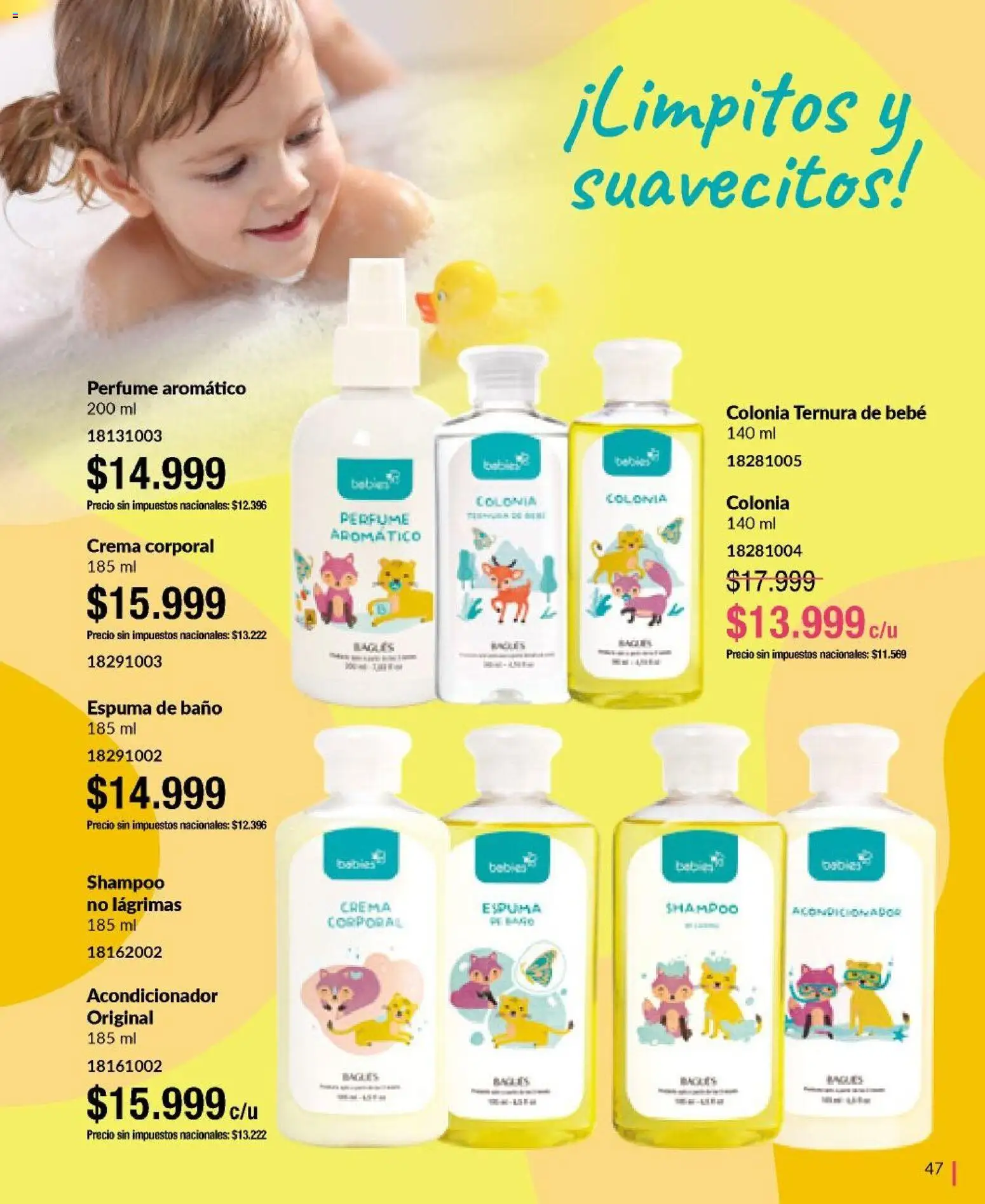 Bagués - Catálogo │ válido desde el 29/06/2026 | Página: 47 | Productos: Baño, Shampoo, Acondicionador, Espuma de baño