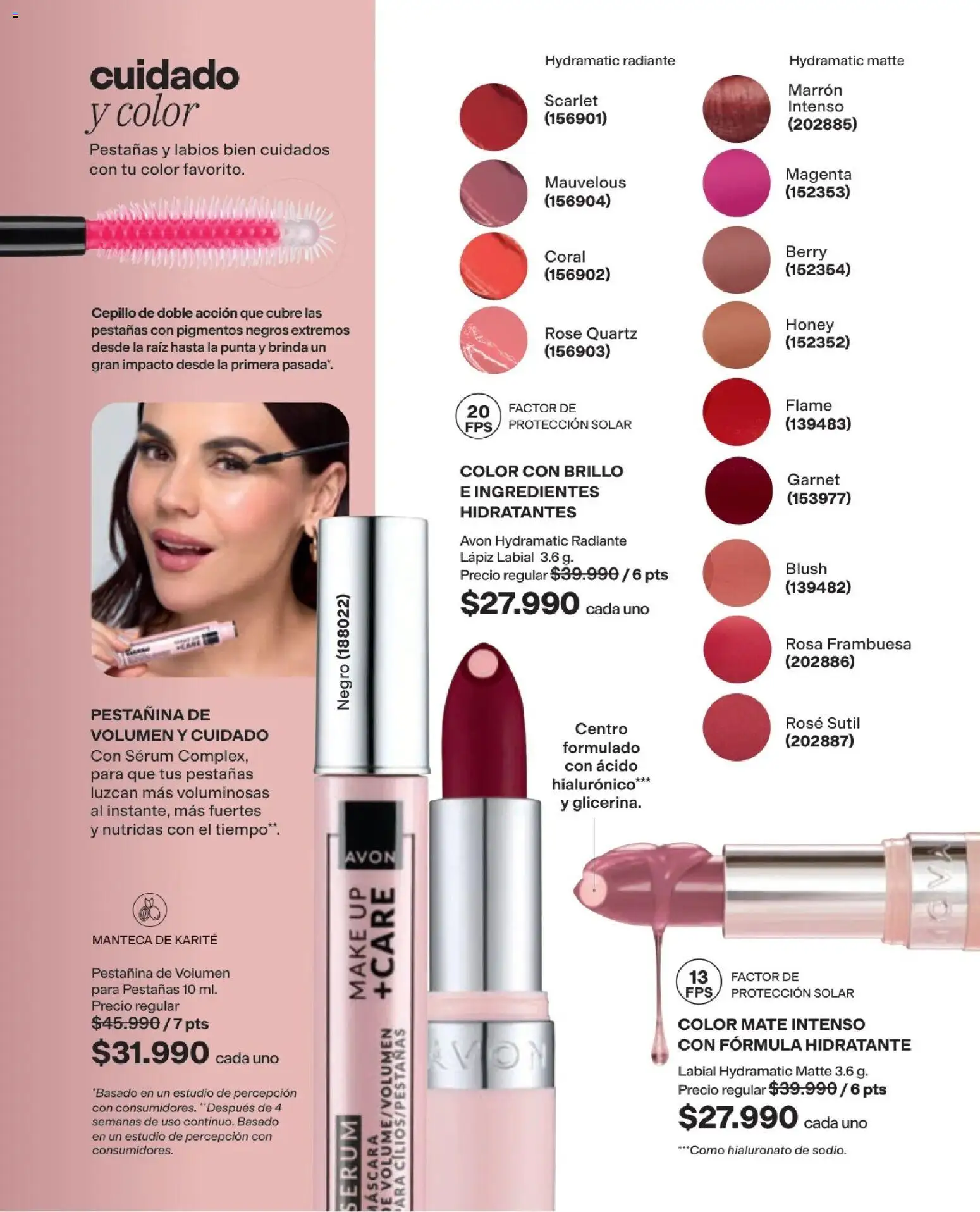 Avon revista - valida desde el 19/09/2026 | Página: 28 | Productos: Ingredientes, Serum, Lápiz labial, Manteca