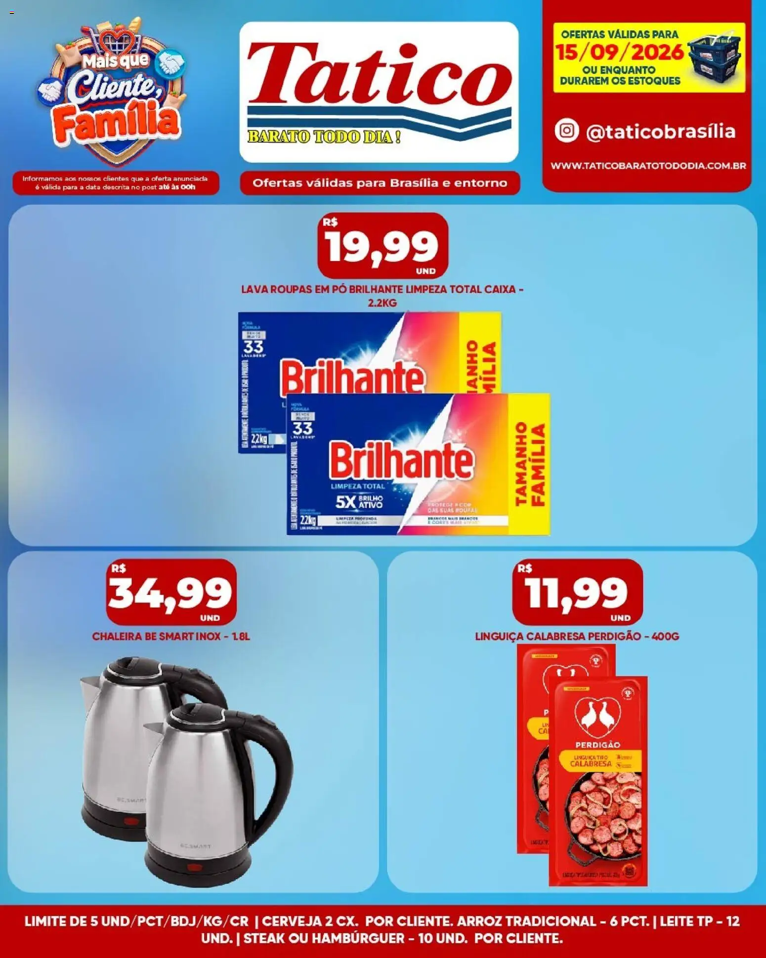 Tatico Folheto - válido de 15/09/2026 | Página: 11 | Produtos: Caixa, Leite, Arroz, Roupas