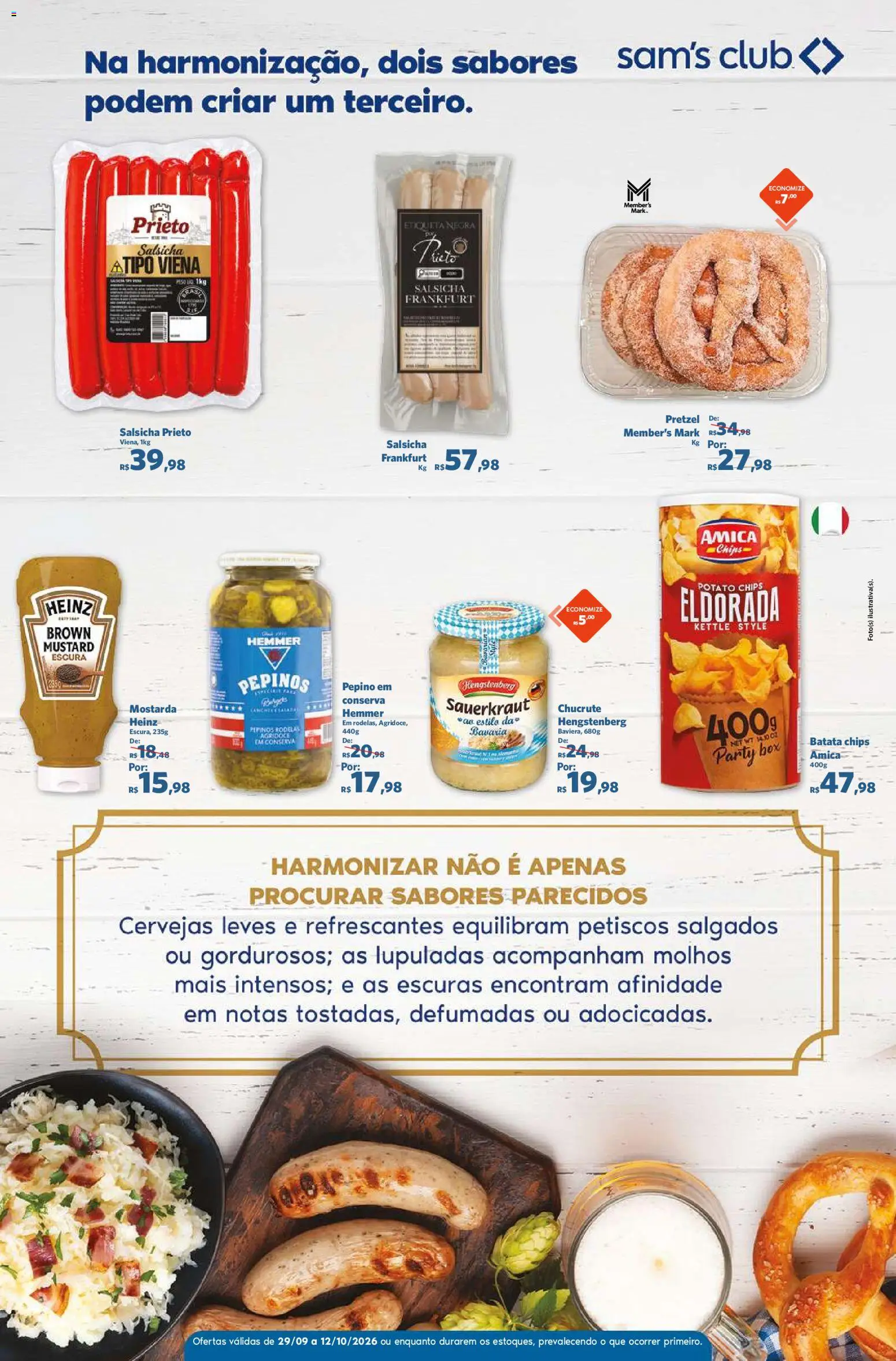 Sam's Club Folheto - válido de 29/09/2026 | Página: 10 | Produtos: Petiscos, Mostarda, Salsicha, Batata