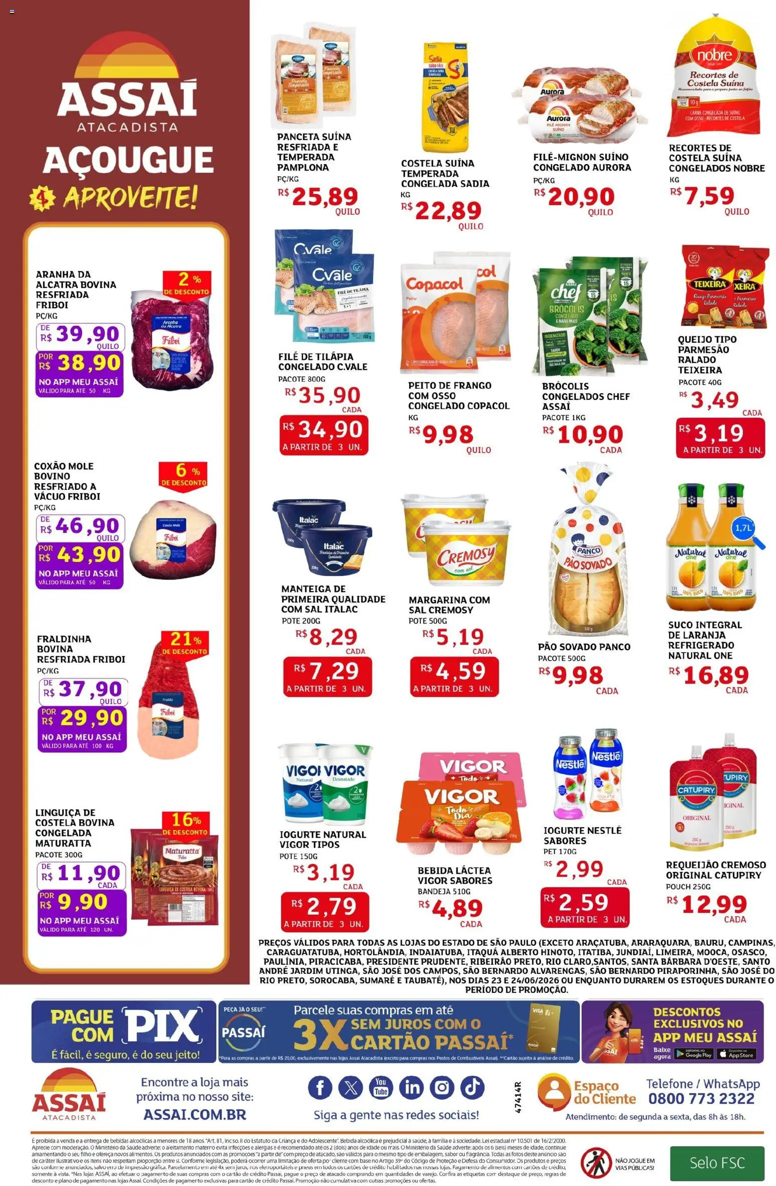 Assaí Atacadista Folheto - válido de 23/06/2026 | Página: 2 | Produtos: Fogão, Tilápia, Base, Peito de frango